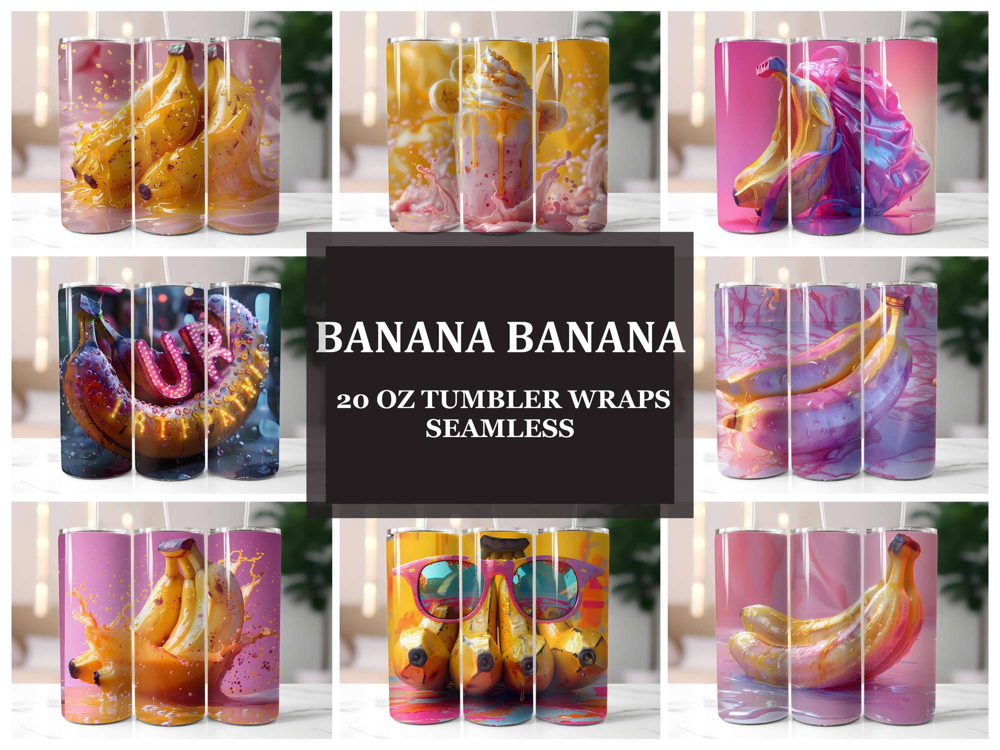 Banana 4 Tumbler Wrap - CraftNest - Digital Crafting and Art