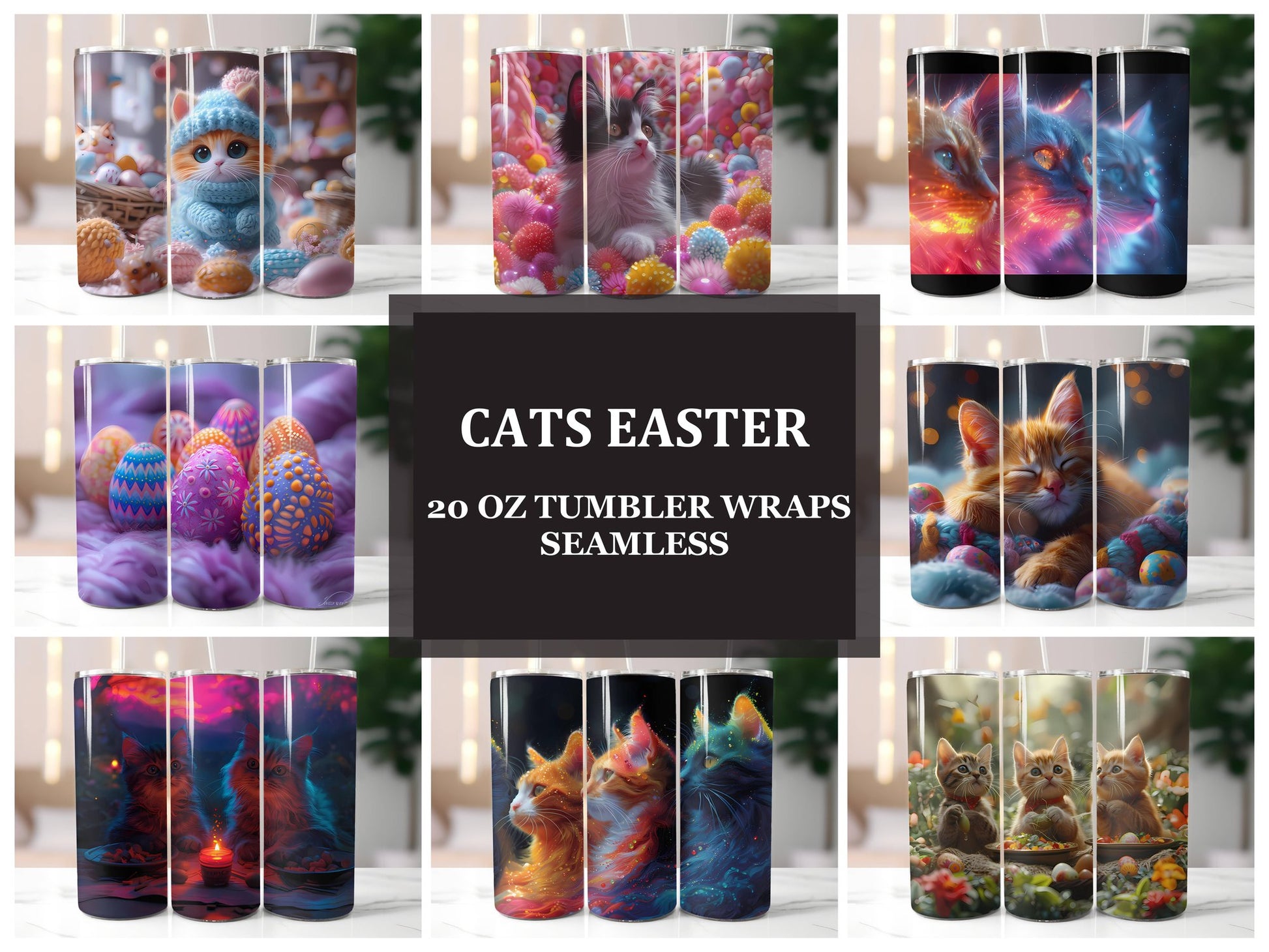 Cats Easter 1 Tumbler Wrap - CraftNest