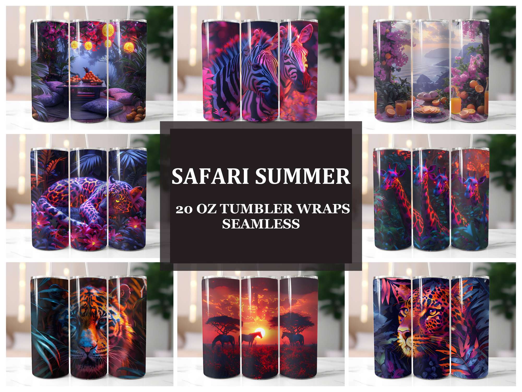 Safari Summer 2 Tumbler Wrap - CraftNest - Digital Crafting and Art