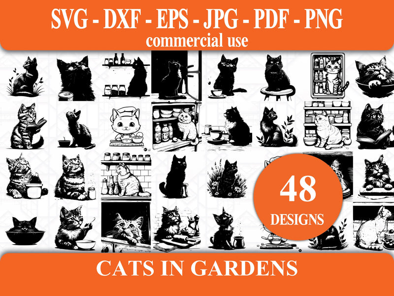 Cats In Gardens SVG Bundle - CraftNest - Digital Crafting and Art