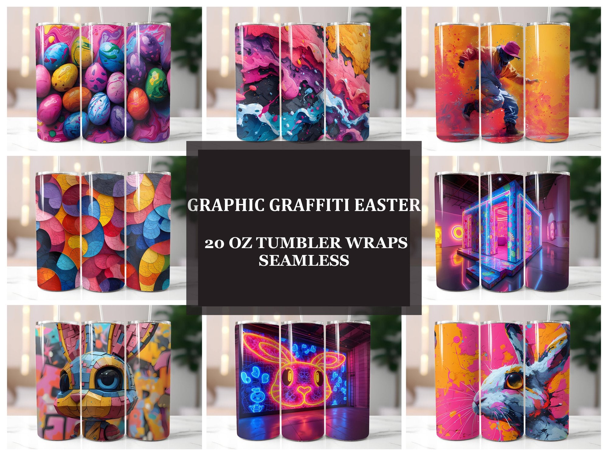 Graphic Graffiti Easter 6 Tumbler Wrap - CraftNest
