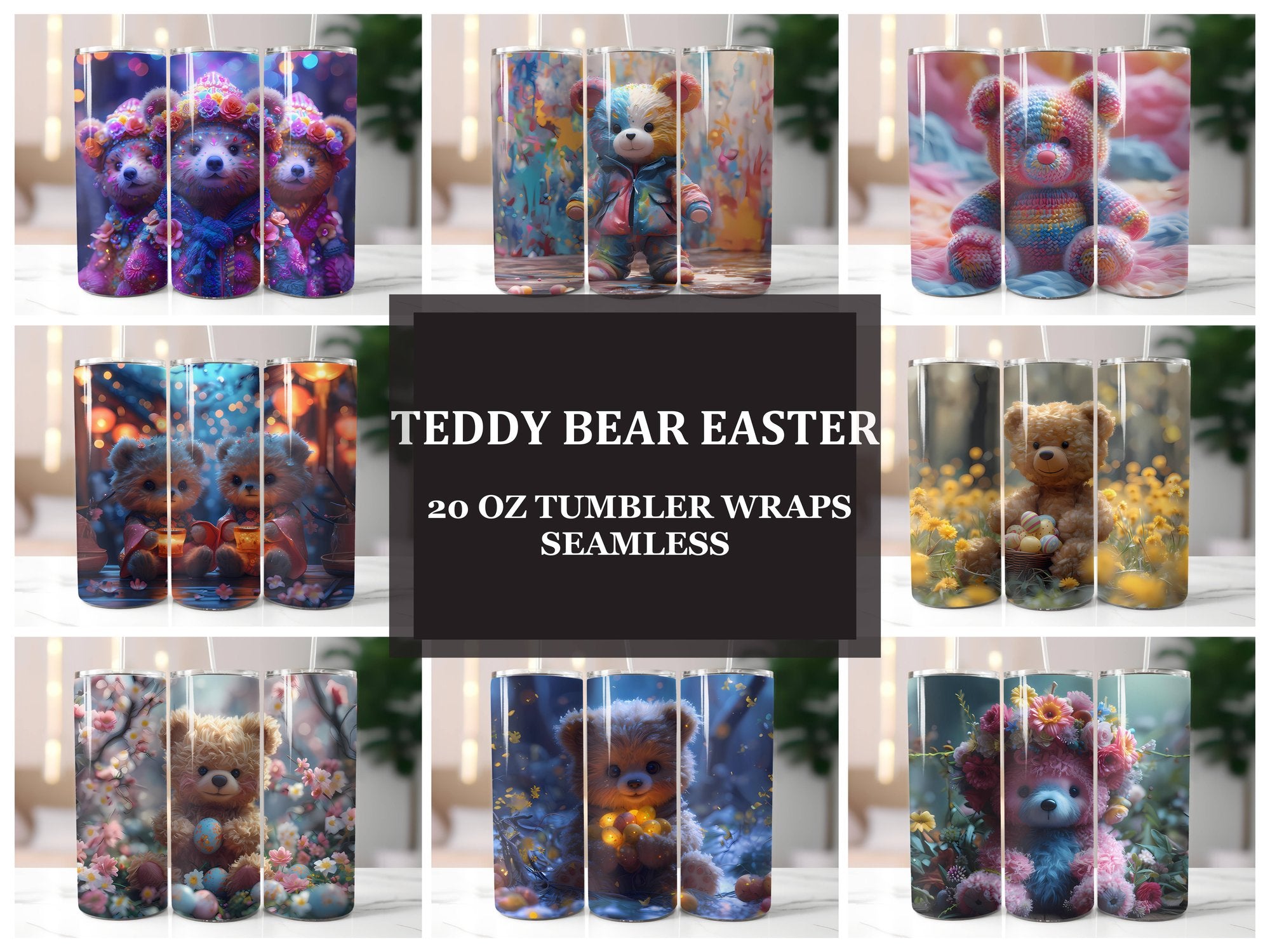 Teddy Bear Easter 2 Tumbler Wrap - CraftNest