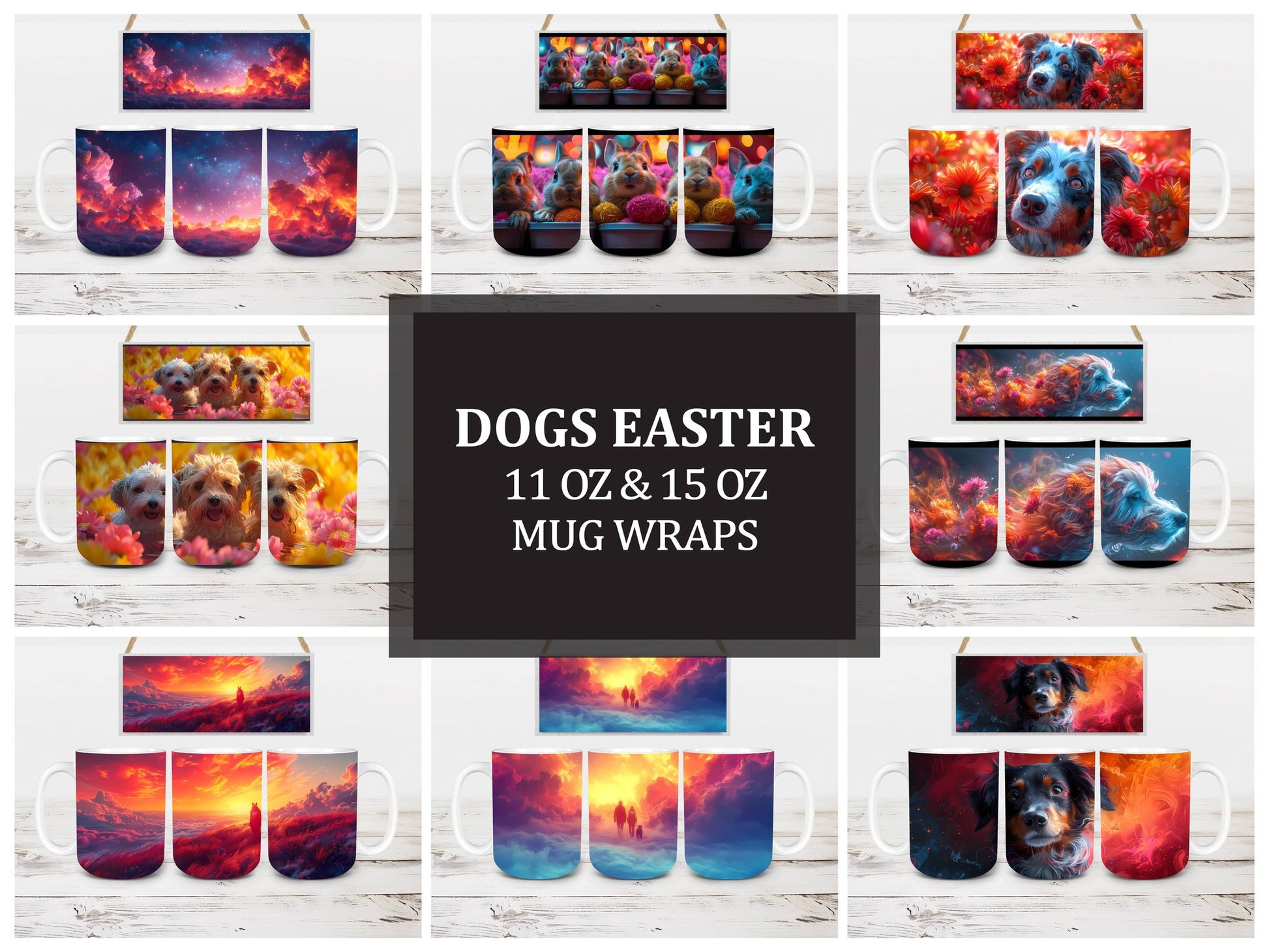Dogs Easter 1 Mug Wrap - CraftNest