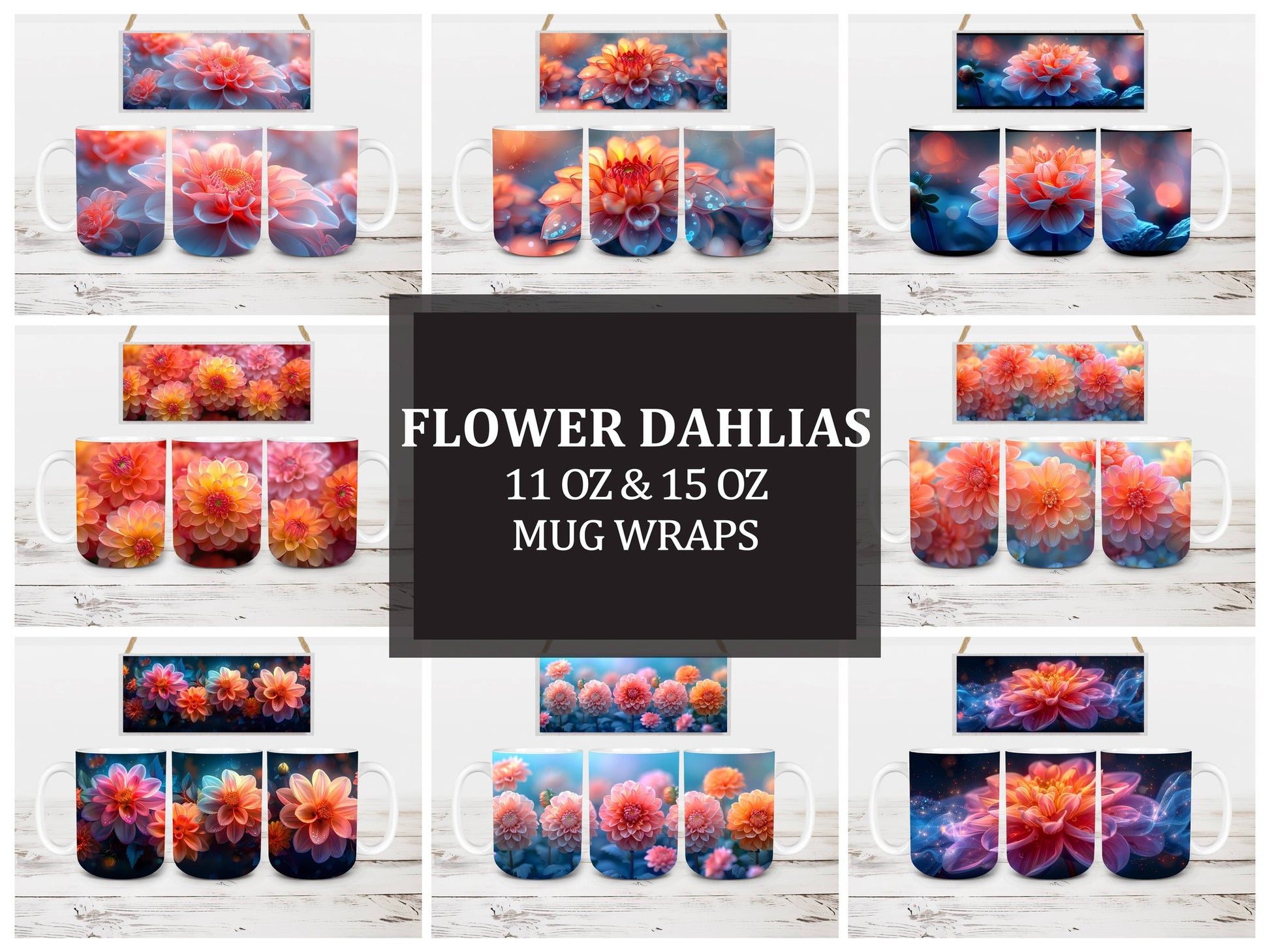 Flower Dahlias 3 Mug Wrap - CraftNest