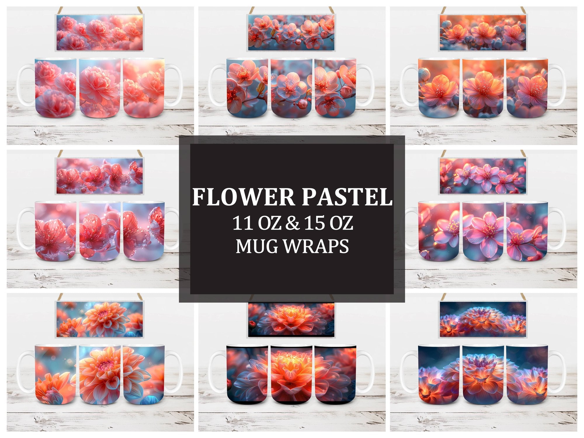 Flower Pastel 2 Mug Wrap - CraftNest