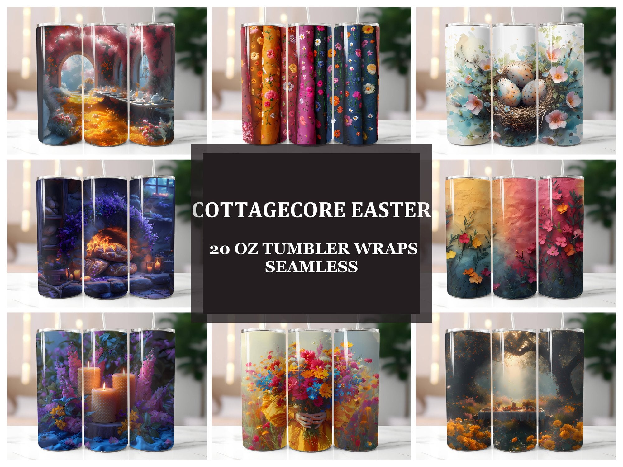 Cottagecore Easter 2 Tumbler Wrap - CraftNest