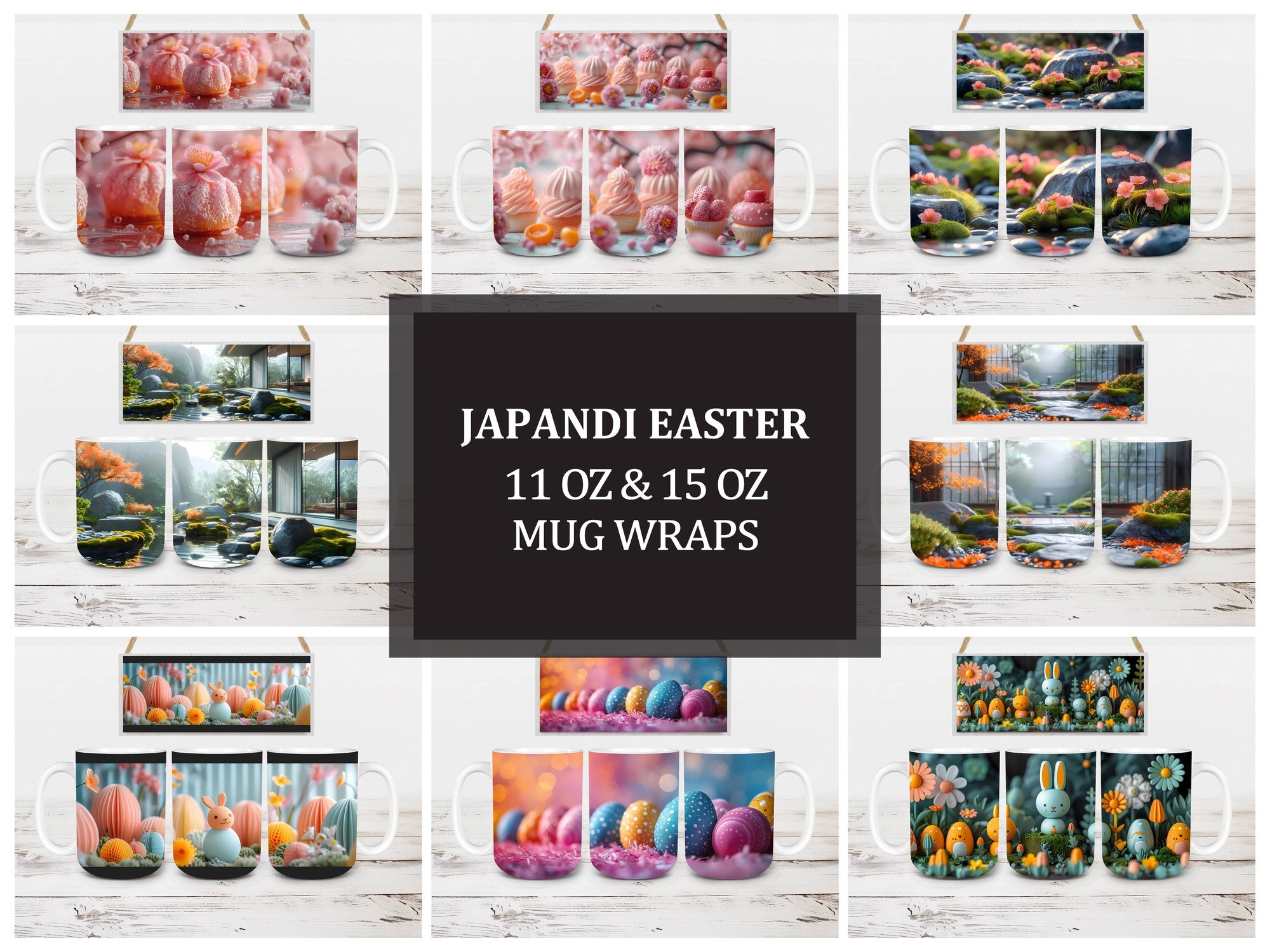 Japandi Easter 1 Mug Wrap - CraftNest