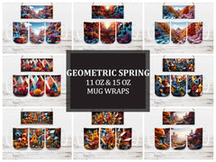 Geometric Spring 4 Mug Wrap - CraftNest