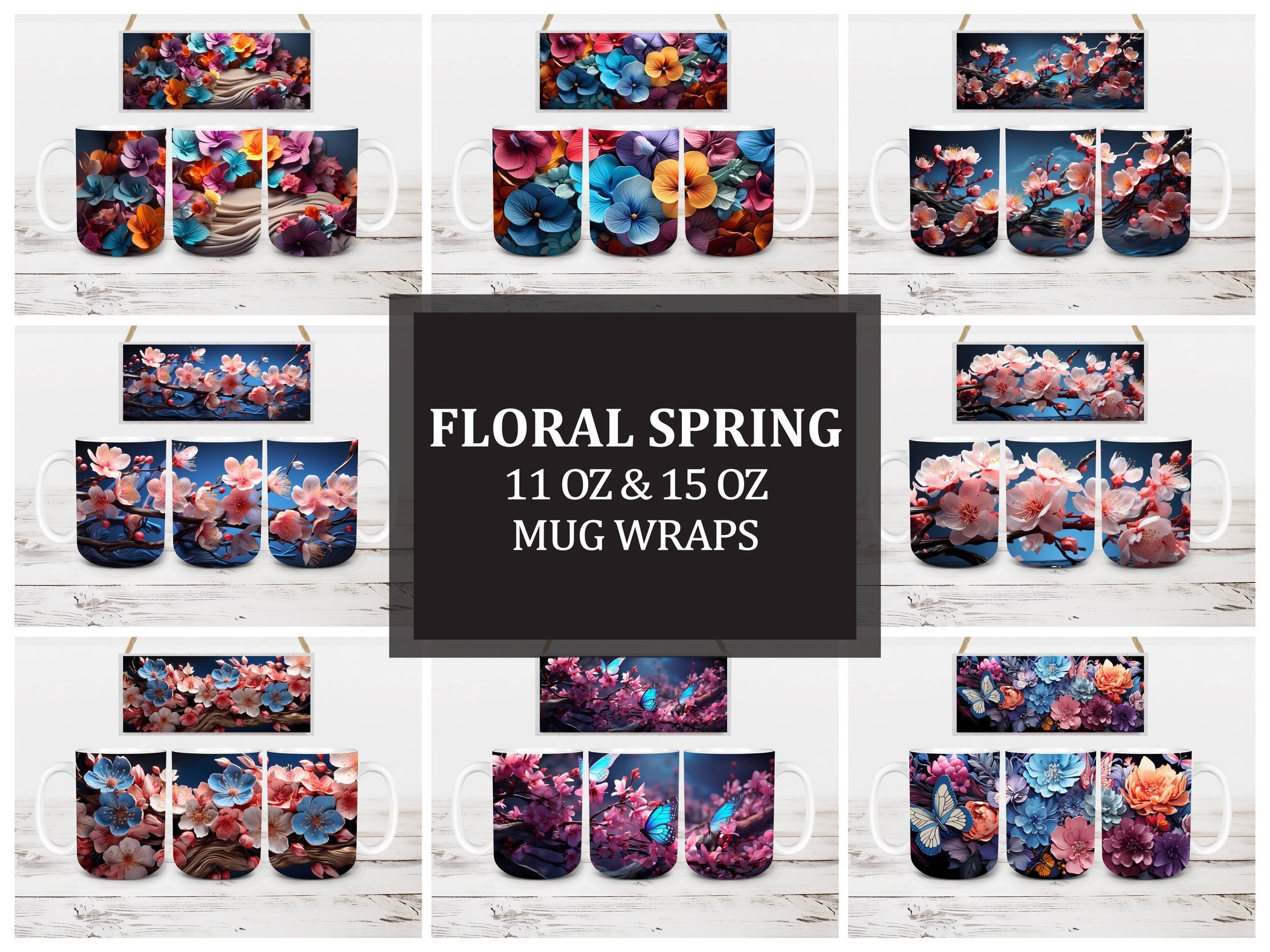 Floral Spring 1 Mug Wrap - CraftNest