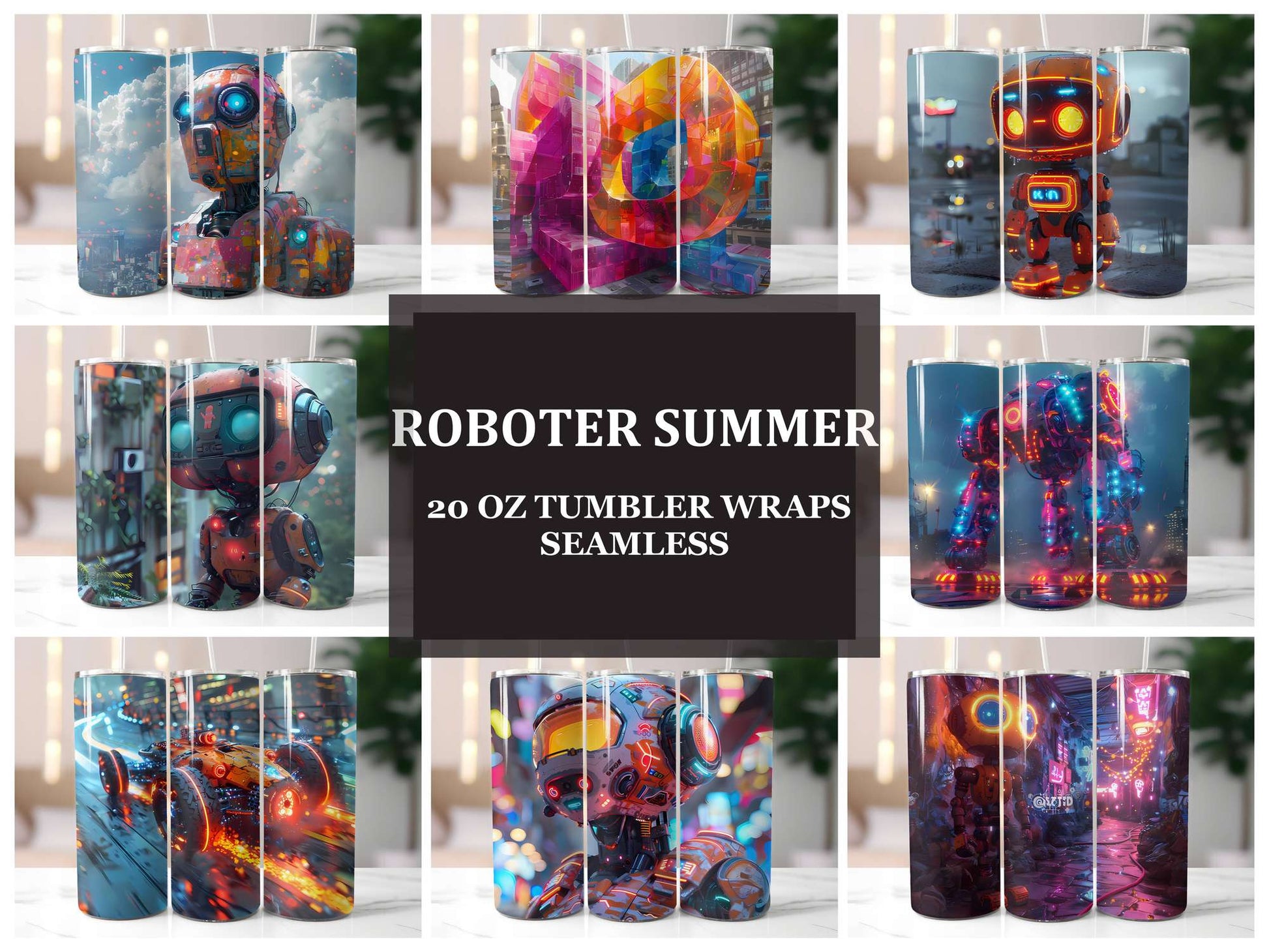 Roboter Summer 2 Tumbler Wrap - CraftNest - Digital Crafting and Art