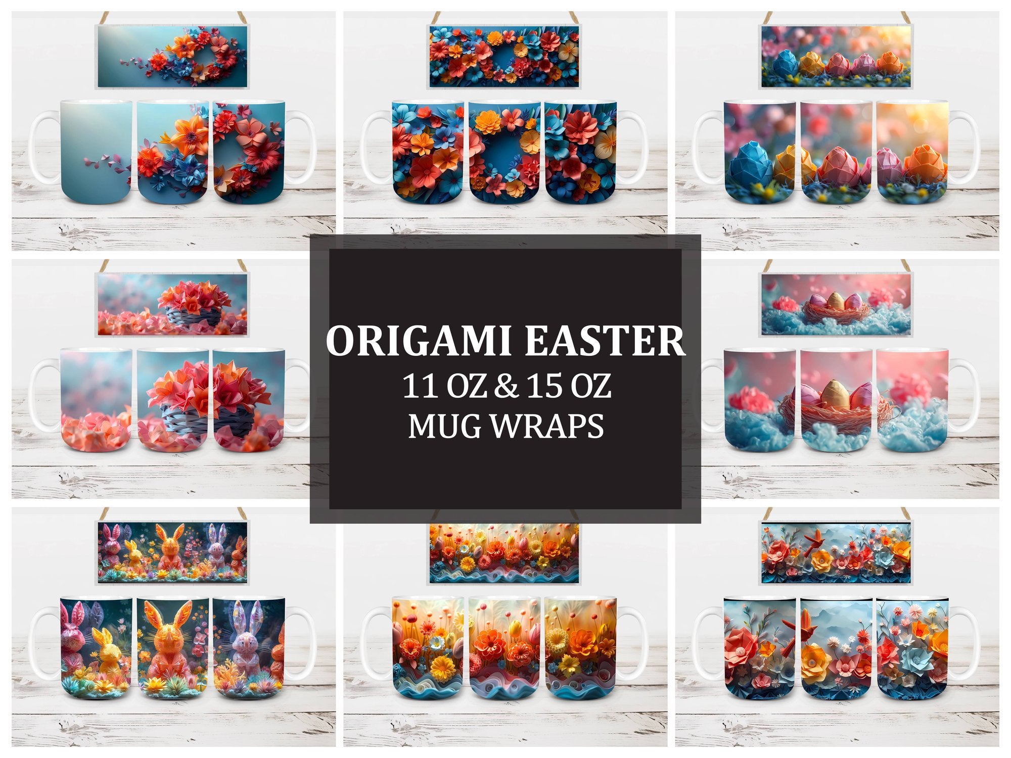 Origami Easter 1 Mug Wrap - CraftNest