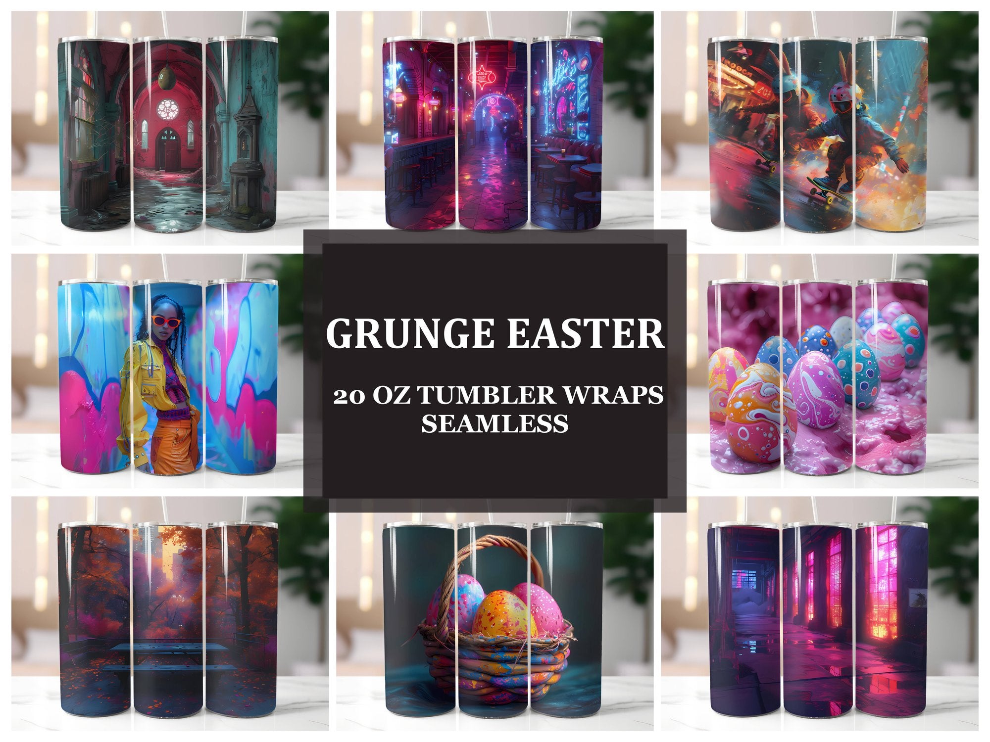 Grunge Easter 3 Tumbler Wrap - CraftNest