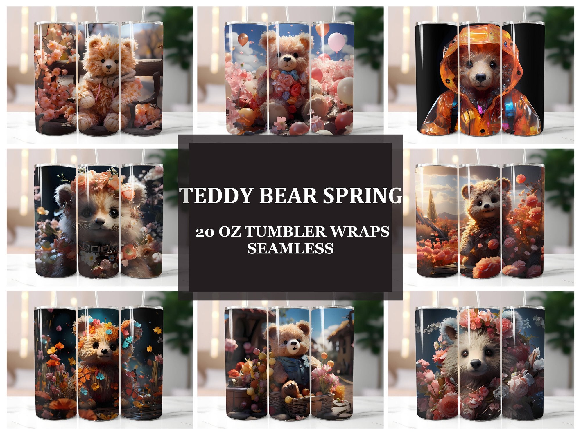 Teddy Bear Spring 6 Tumbler Wrap - CraftNest