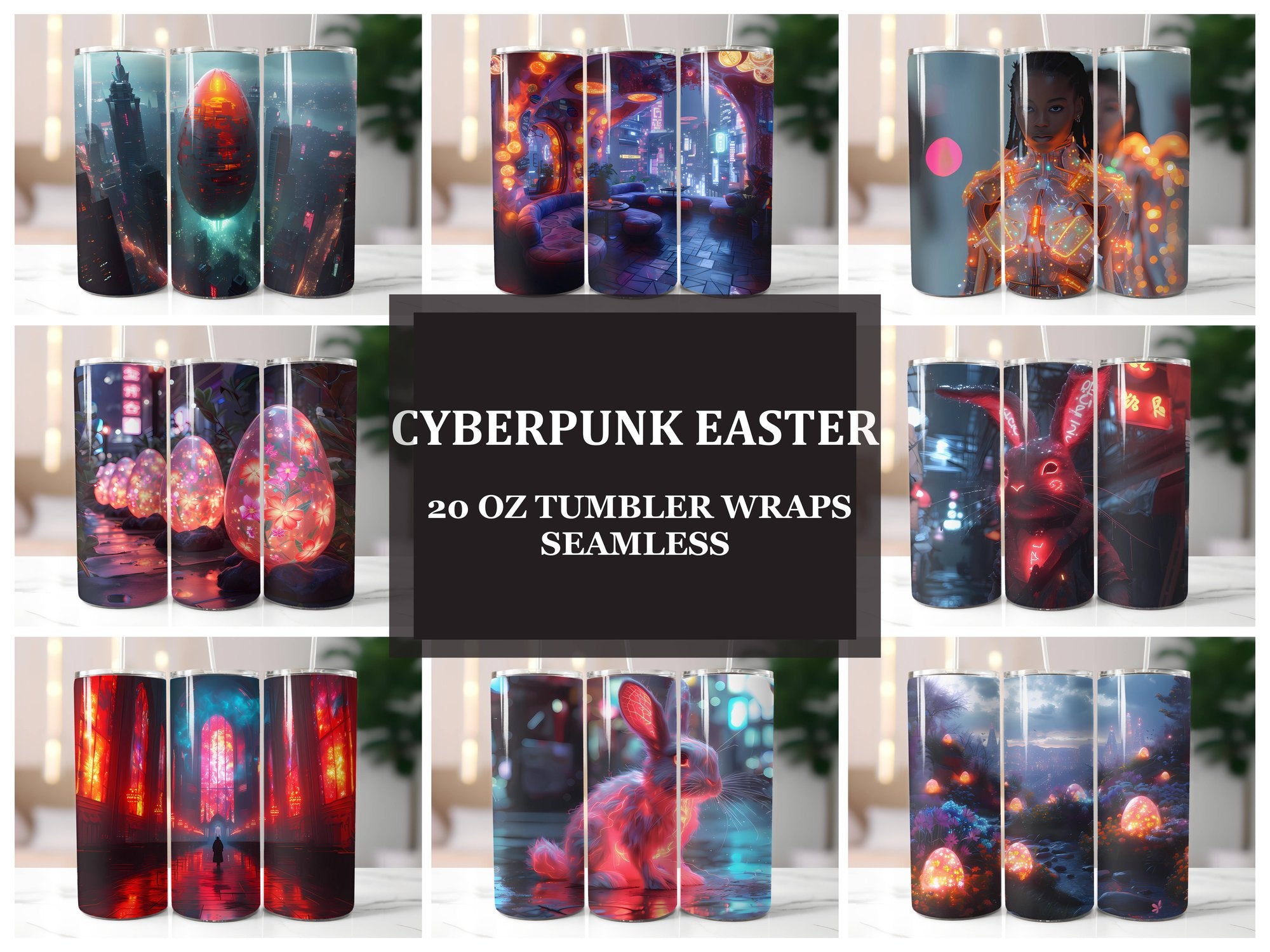 Cyberpunk Easter 1 Tumbler Wrap - CraftNest