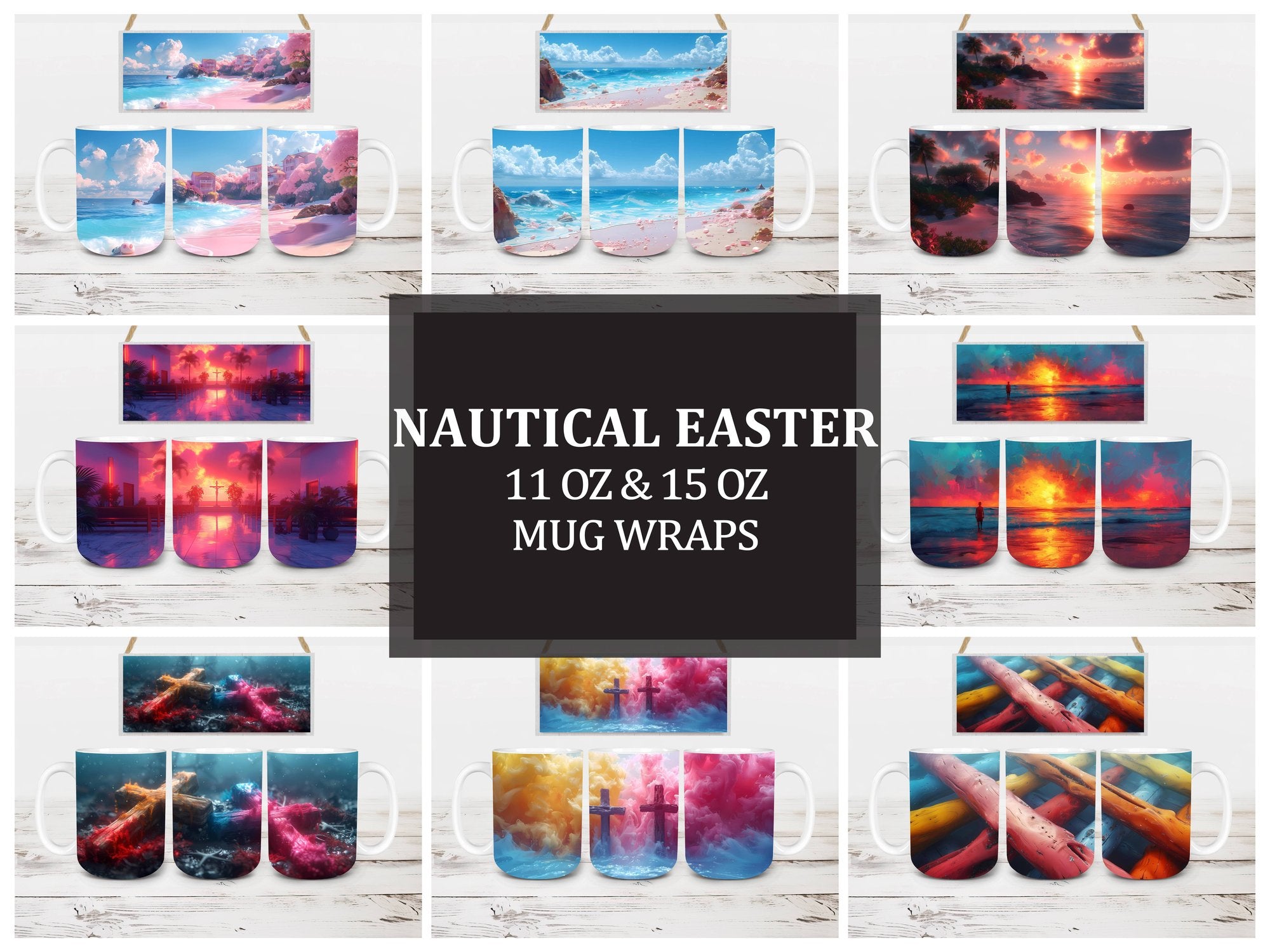 Nautical Easter 1 Mug Wrap - CraftNest
