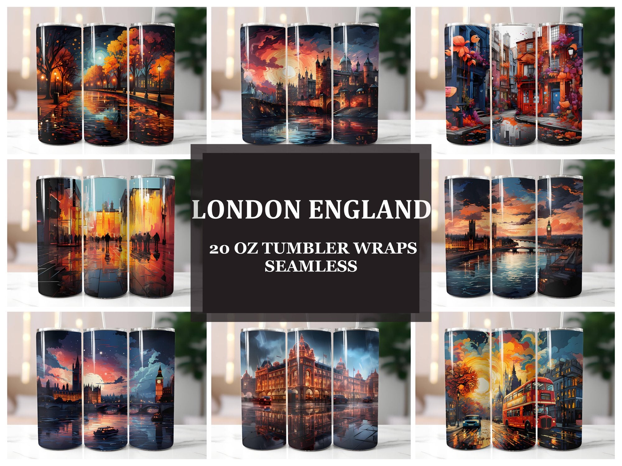 London England 3 Tumbler Wrap - CraftNest