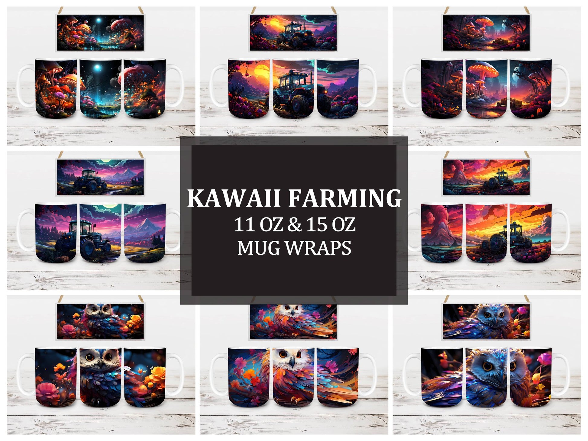 Kawaii Farming 2 Mug Wrap - CraftNest