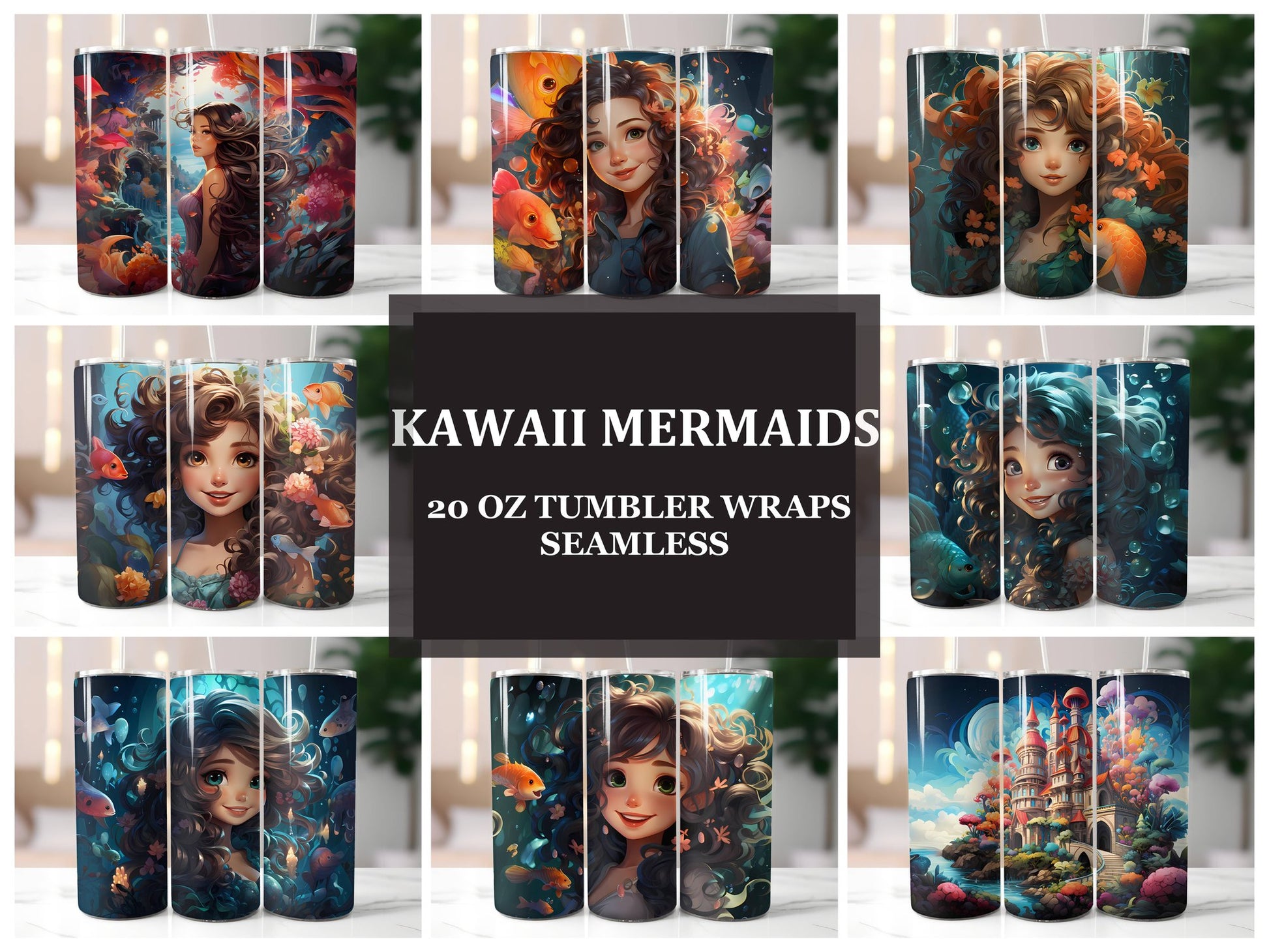 Kawaii Mermaids 1 Tumbler Wrap - CraftNest