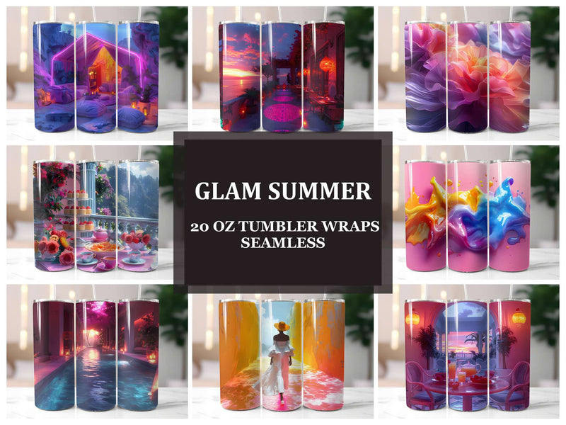 Glam Summer 3 Tumbler Wrap - CraftNest - Digital Crafting and Art