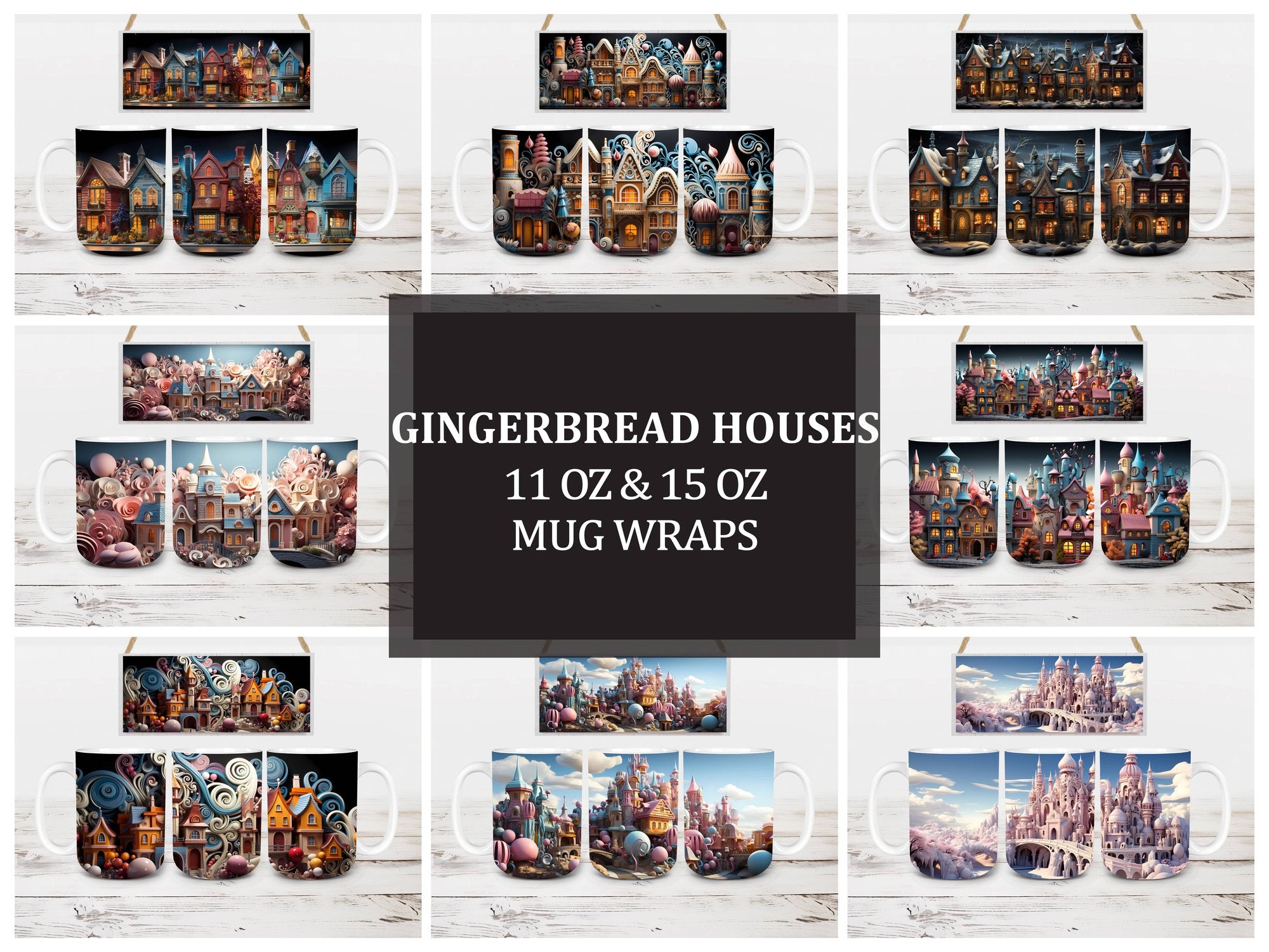 Gingerbread Houses Mug Wrap - CraftNest