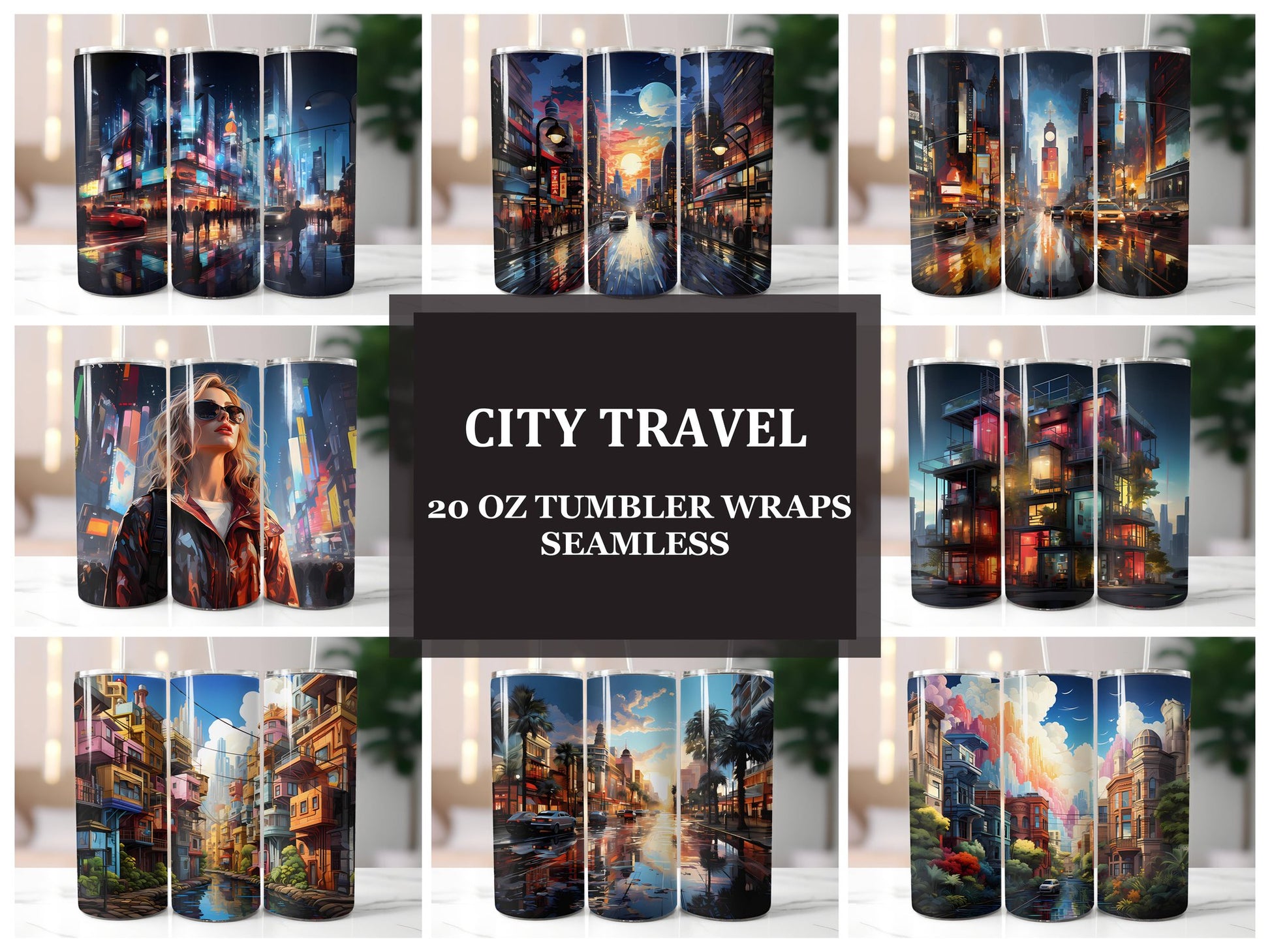 City Travel 3 Tumbler Wrap - CraftNest