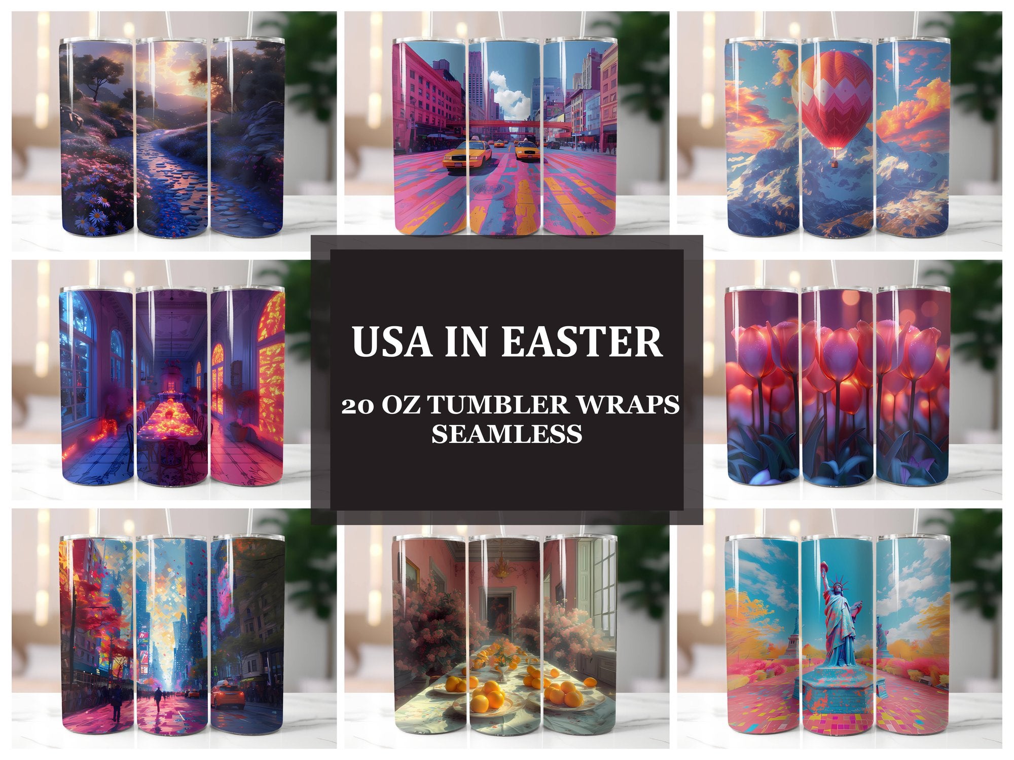 USA in Easter 3 Tumbler Wrap - CraftNest