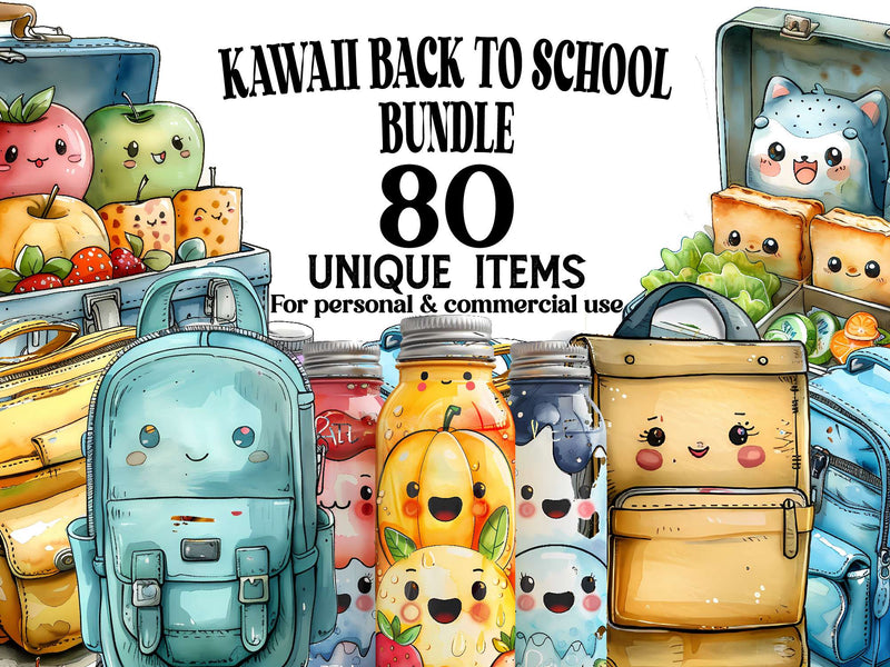 Kawaii Back To School Clipart - CraftNest - Digital Crafting and Art