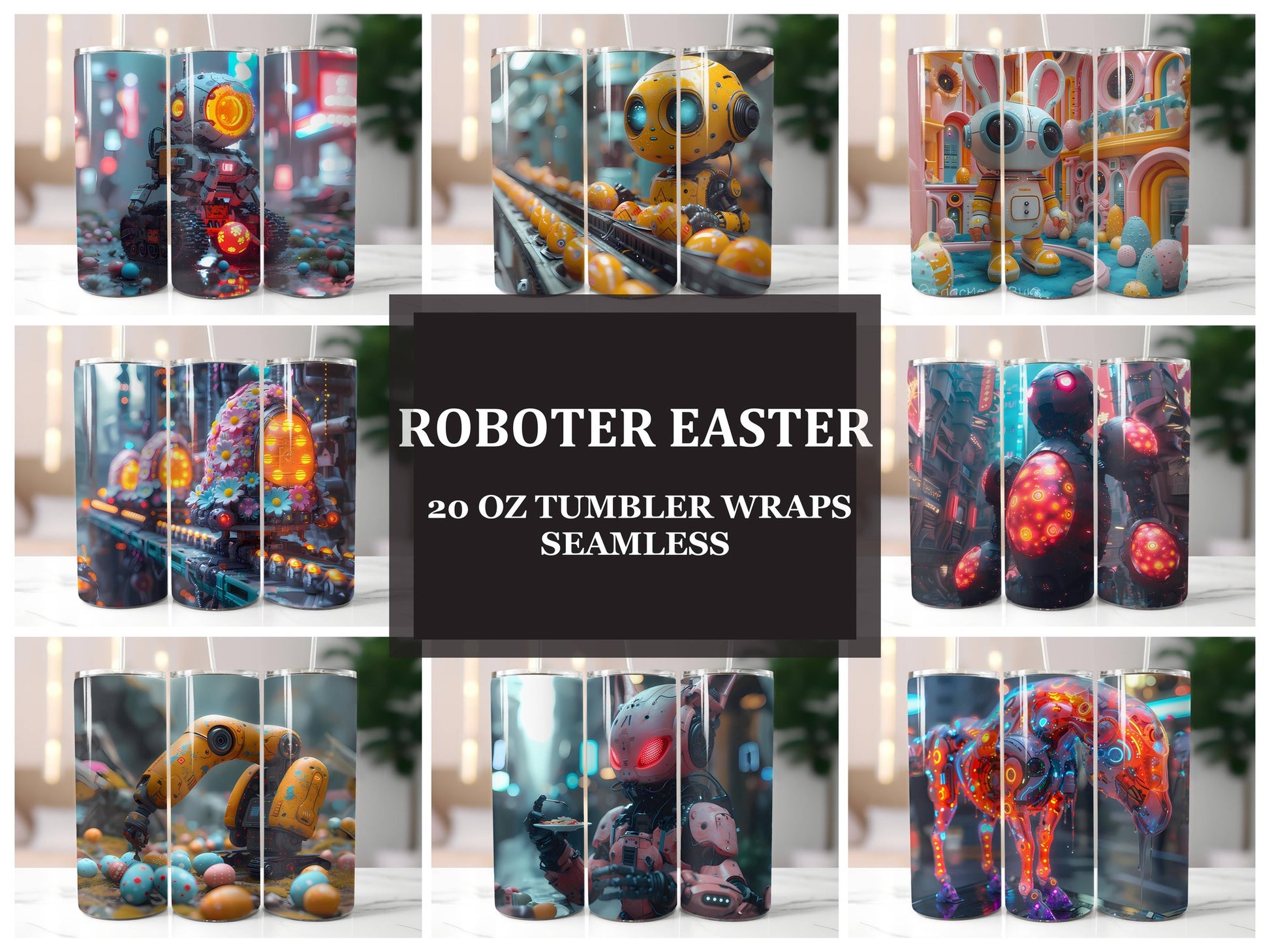 Roboter Easter 3 Tumbler Wrap - CraftNest