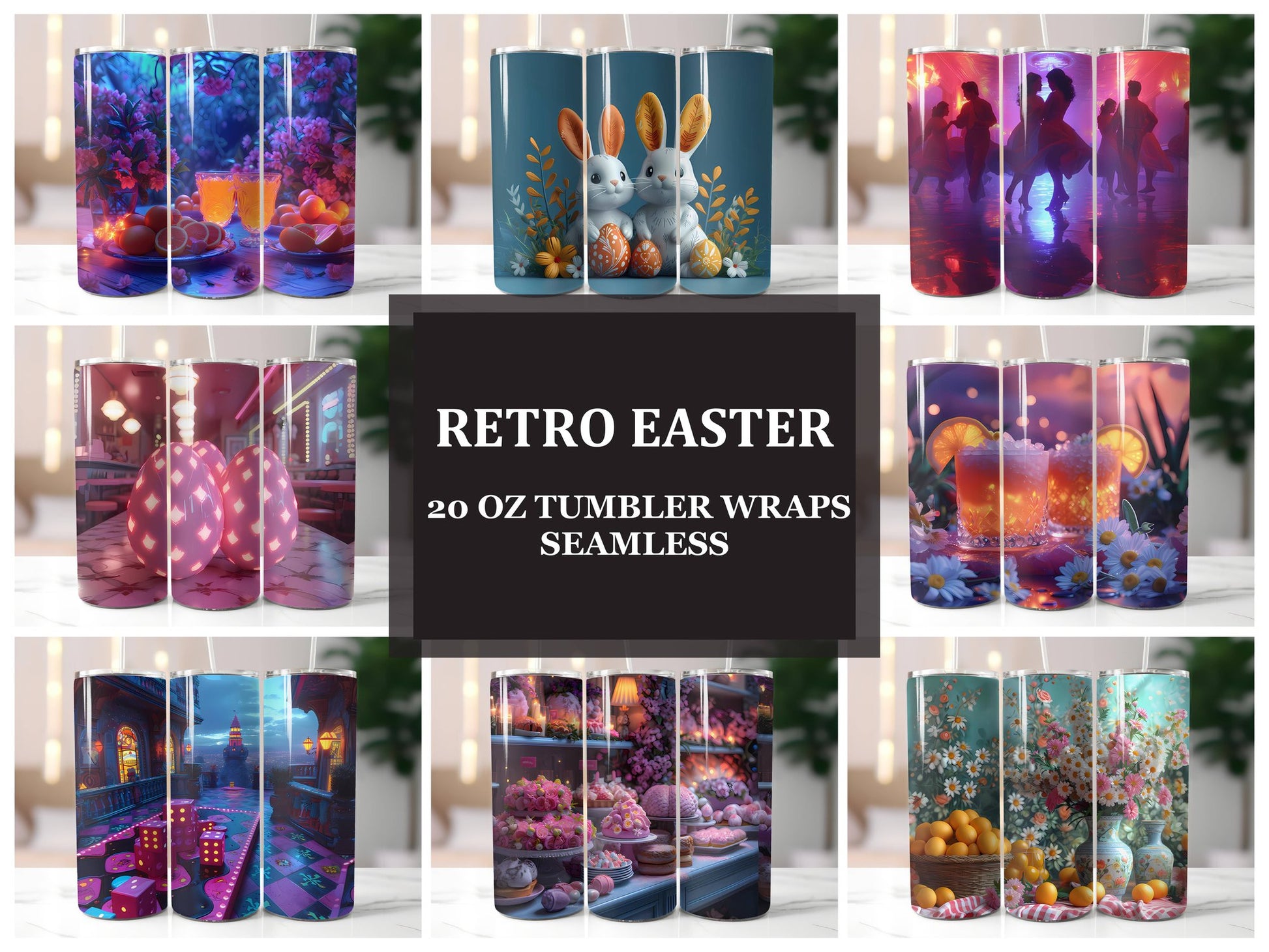 Retro Easter 5 Tumbler Wrap - CraftNest