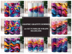 Graphic Graffiti Summer 1 Tumbler Wrap - CraftNest - Digital Crafting and Art