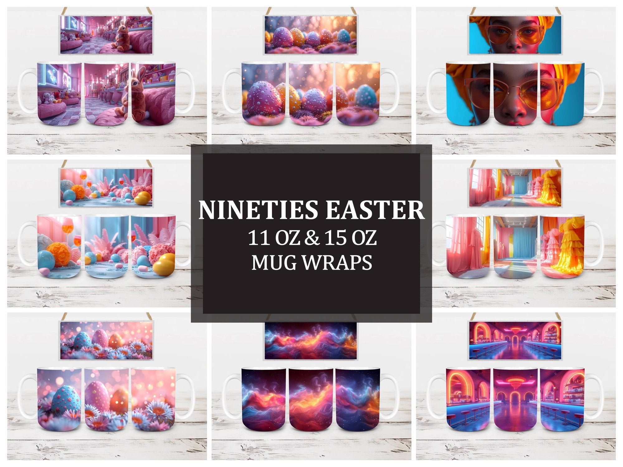 Nineties Easter 1 Mug Wrap - CraftNest