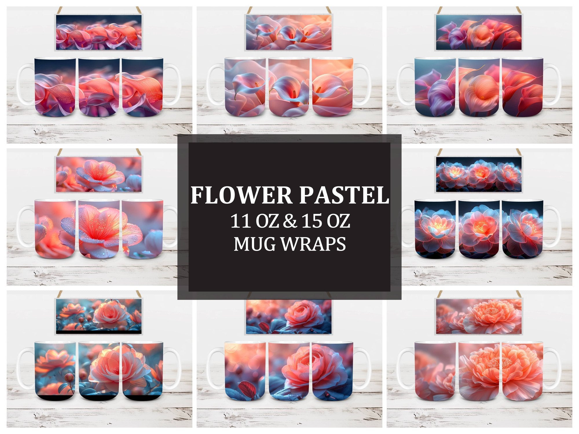 Flower Pastel 1 Mug Wrap - CraftNest