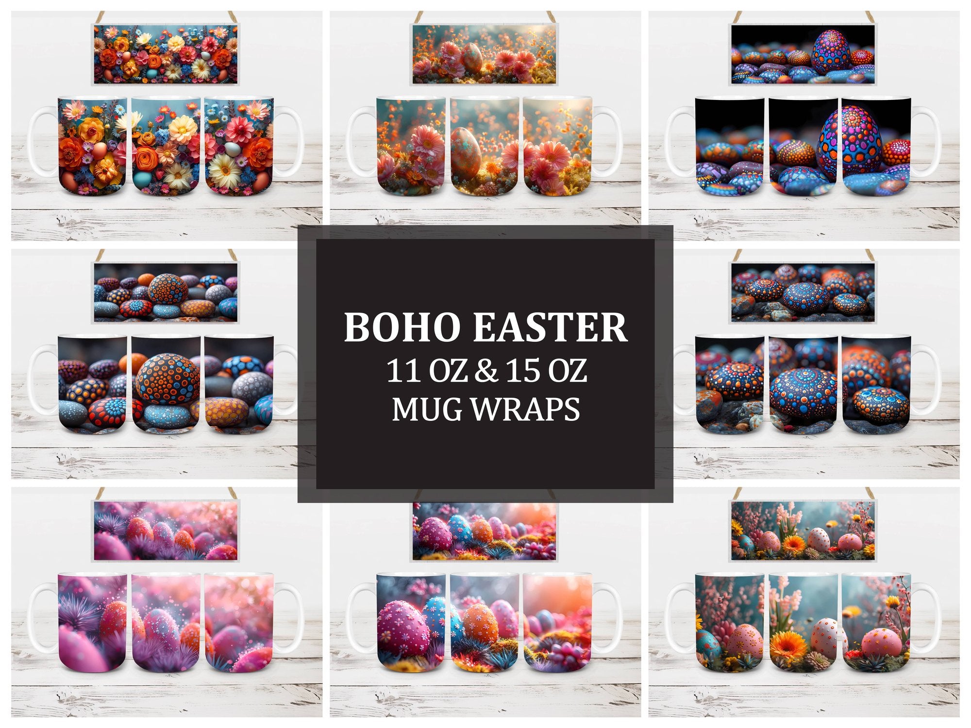 Boho Easter 7 Mug Wrap - CraftNest