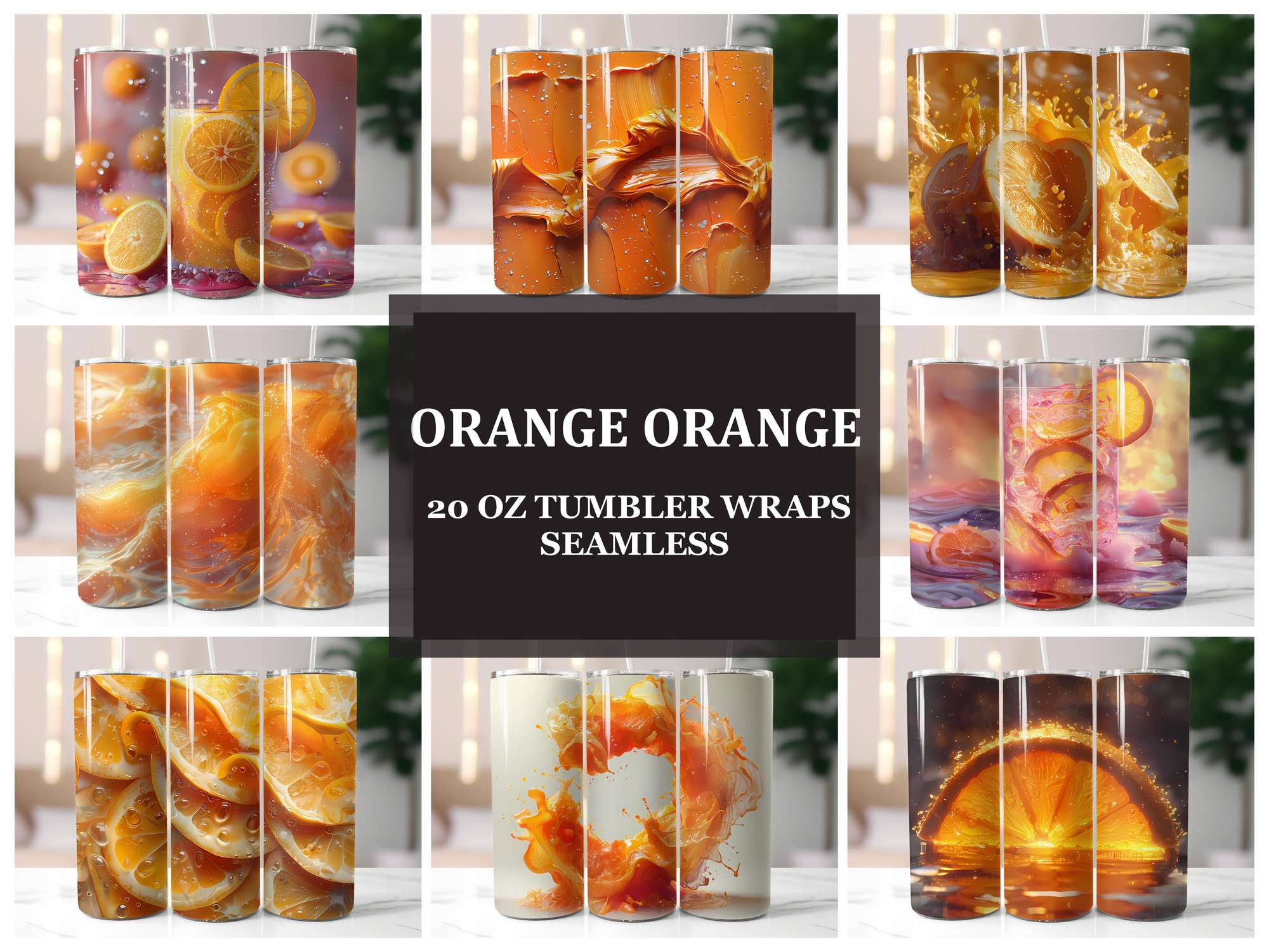 Orange 6 Tumbler Wrap - CraftNest - Digital Crafting and Art