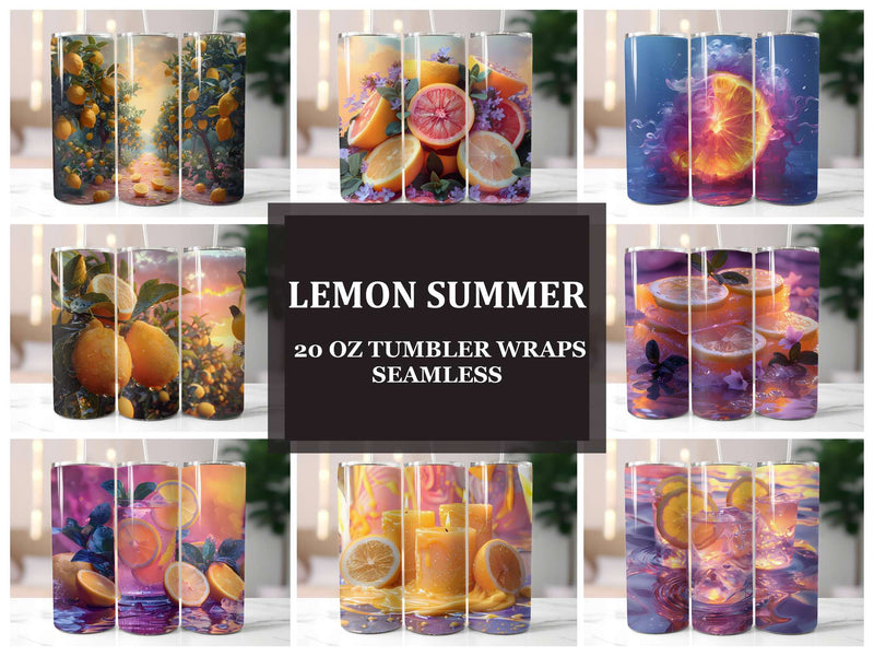 Lemon Summer 1 Tumbler Wrap - CraftNest - Digital Crafting and Art