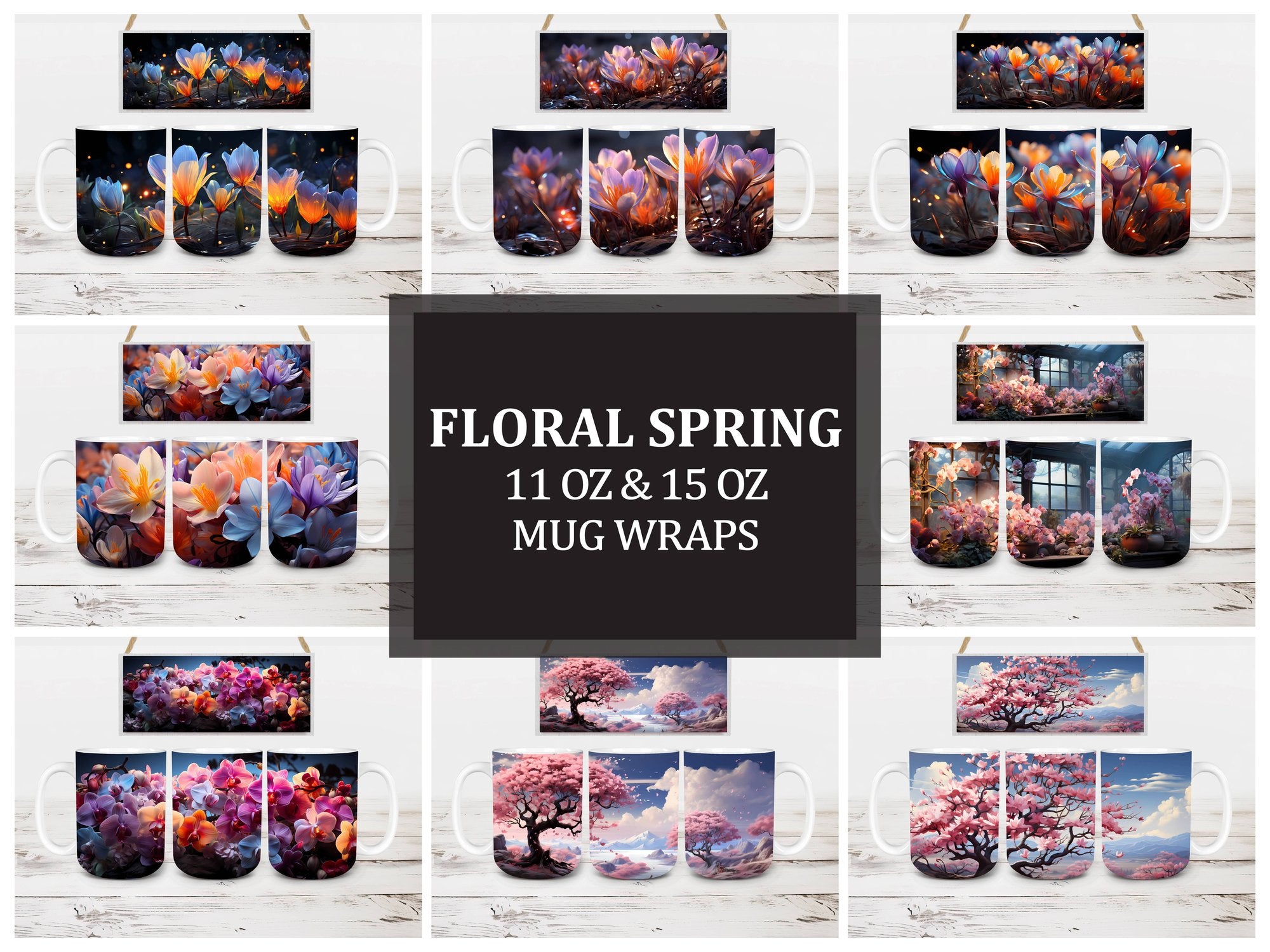 Floral Spring 8 Mug Wrap - CraftNest