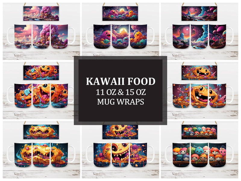 Kawaii Food 3 Mug Wrap - CraftNest