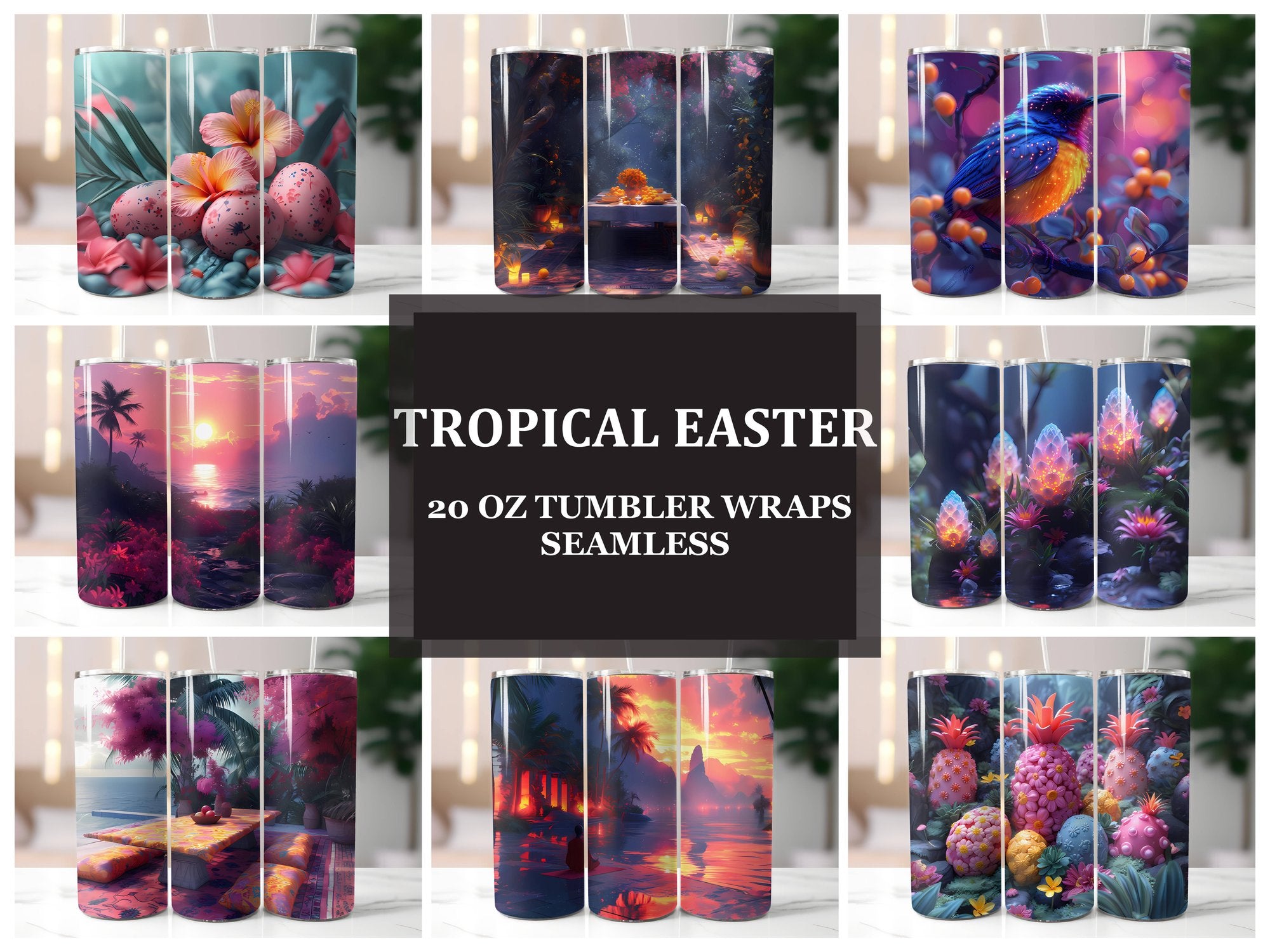 Tropical Easter 2 Tumbler Wrap - CraftNest