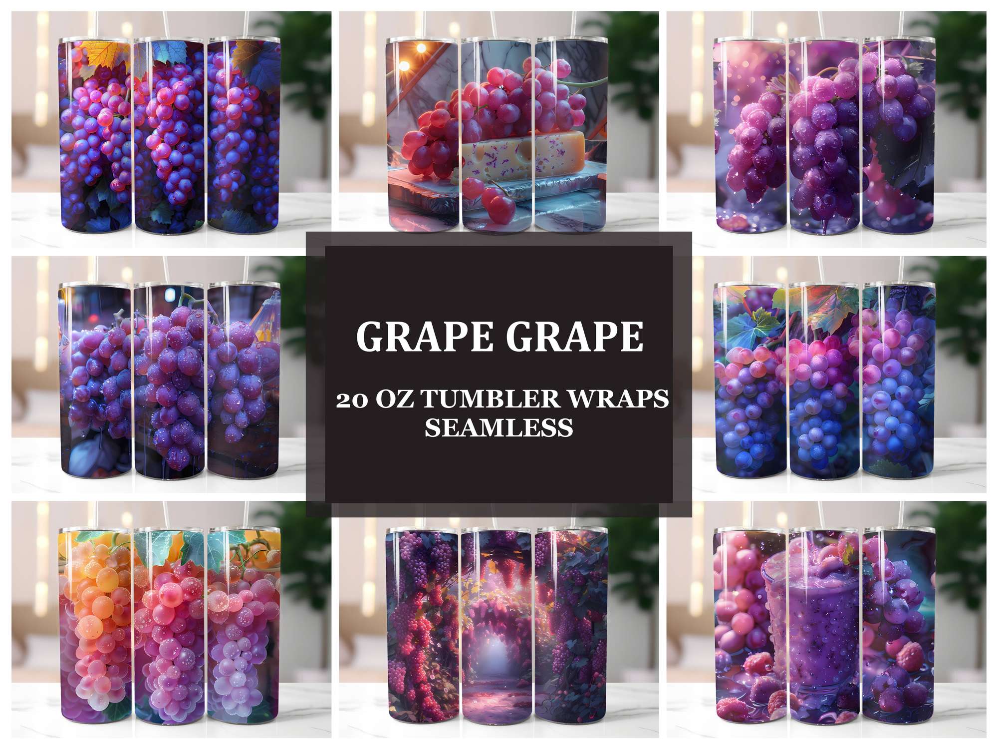 Grape 1 Tumbler Wrap - CraftNest - Digital Crafting and Art