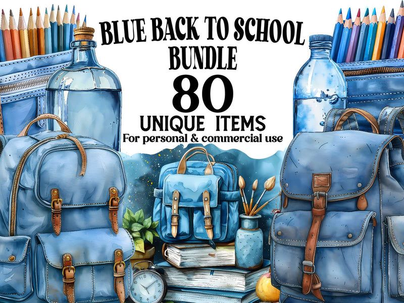 Blue Back To School Clipart - CraftNest - Digital Crafting and Art