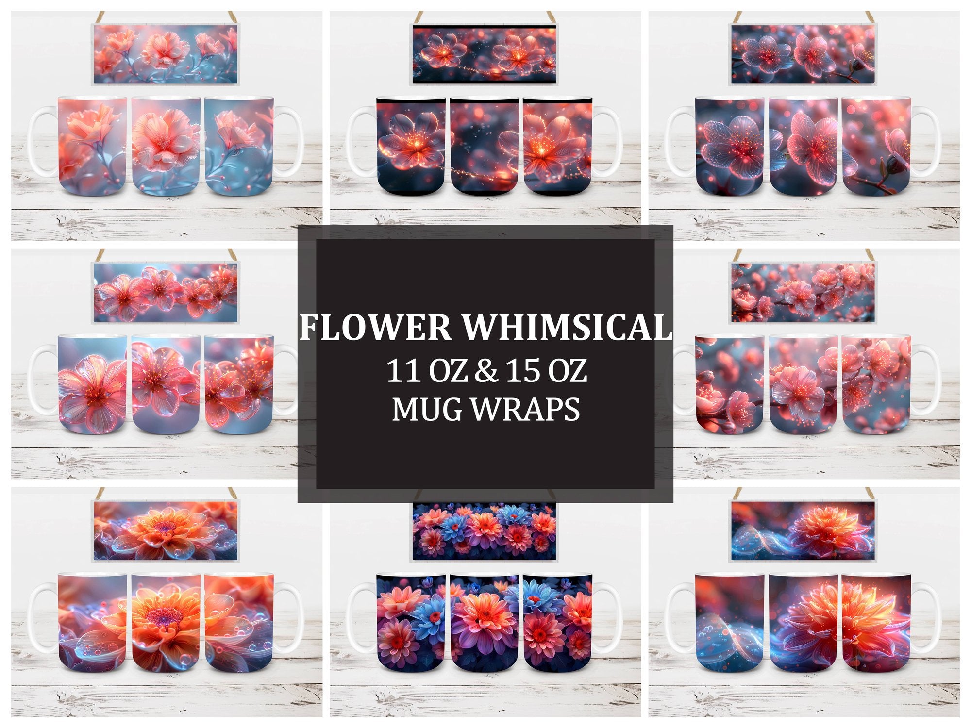 Flower Whimsical 2 Mug Wrap - CraftNest