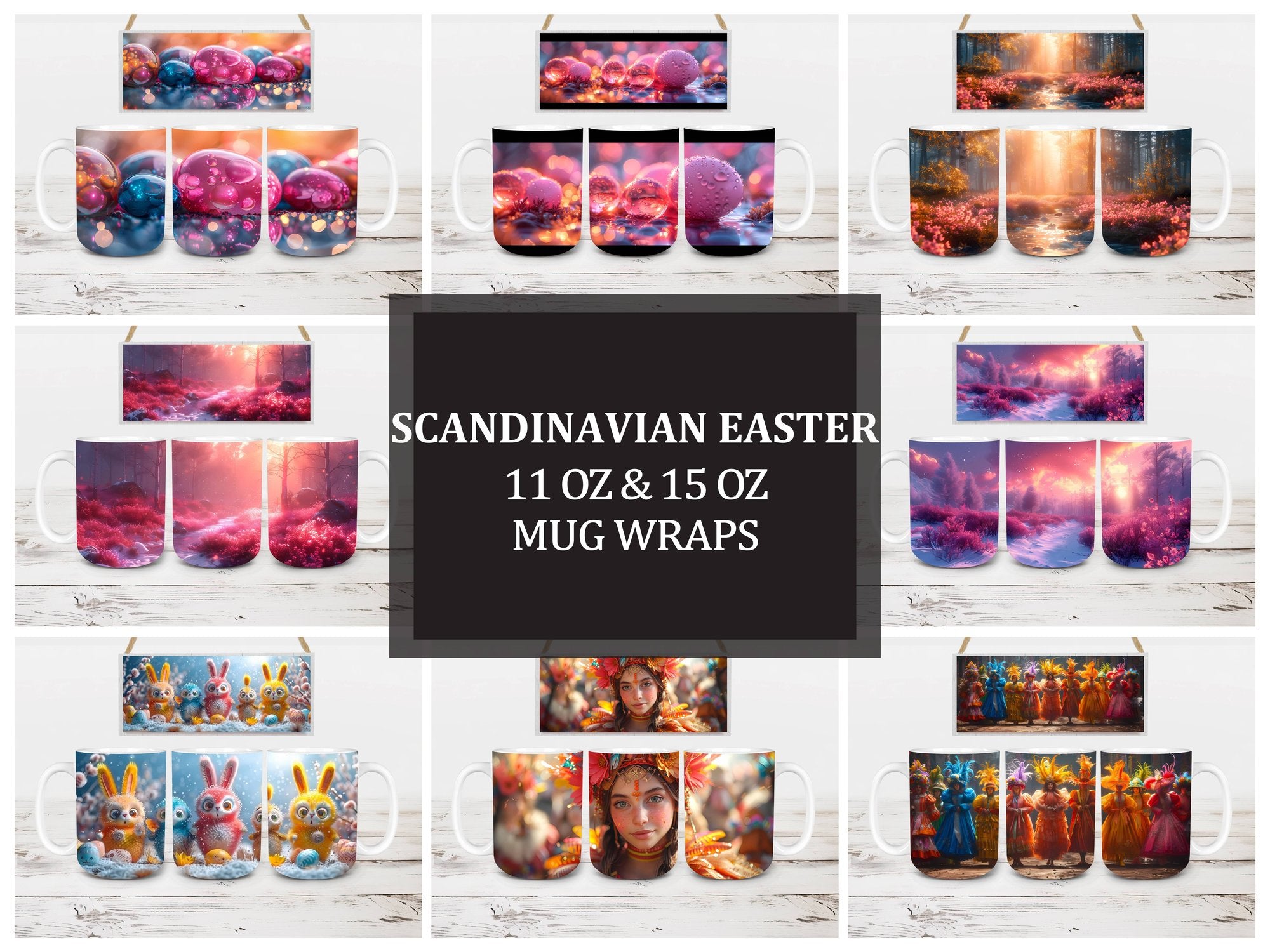 Scandinavian Easter 4 Mug Wrap - CraftNest