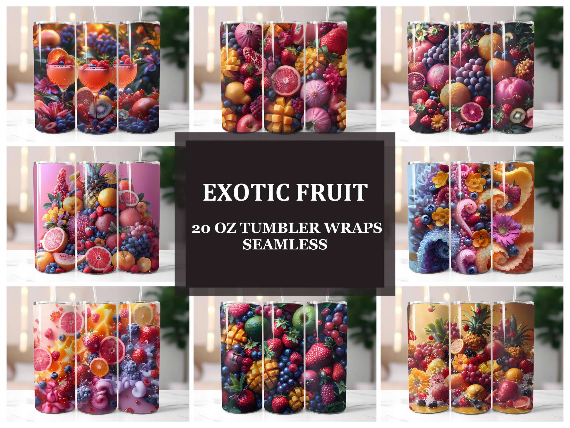 Exotic Fruit 4 Tumbler Wrap - CraftNest - Digital Crafting and Art