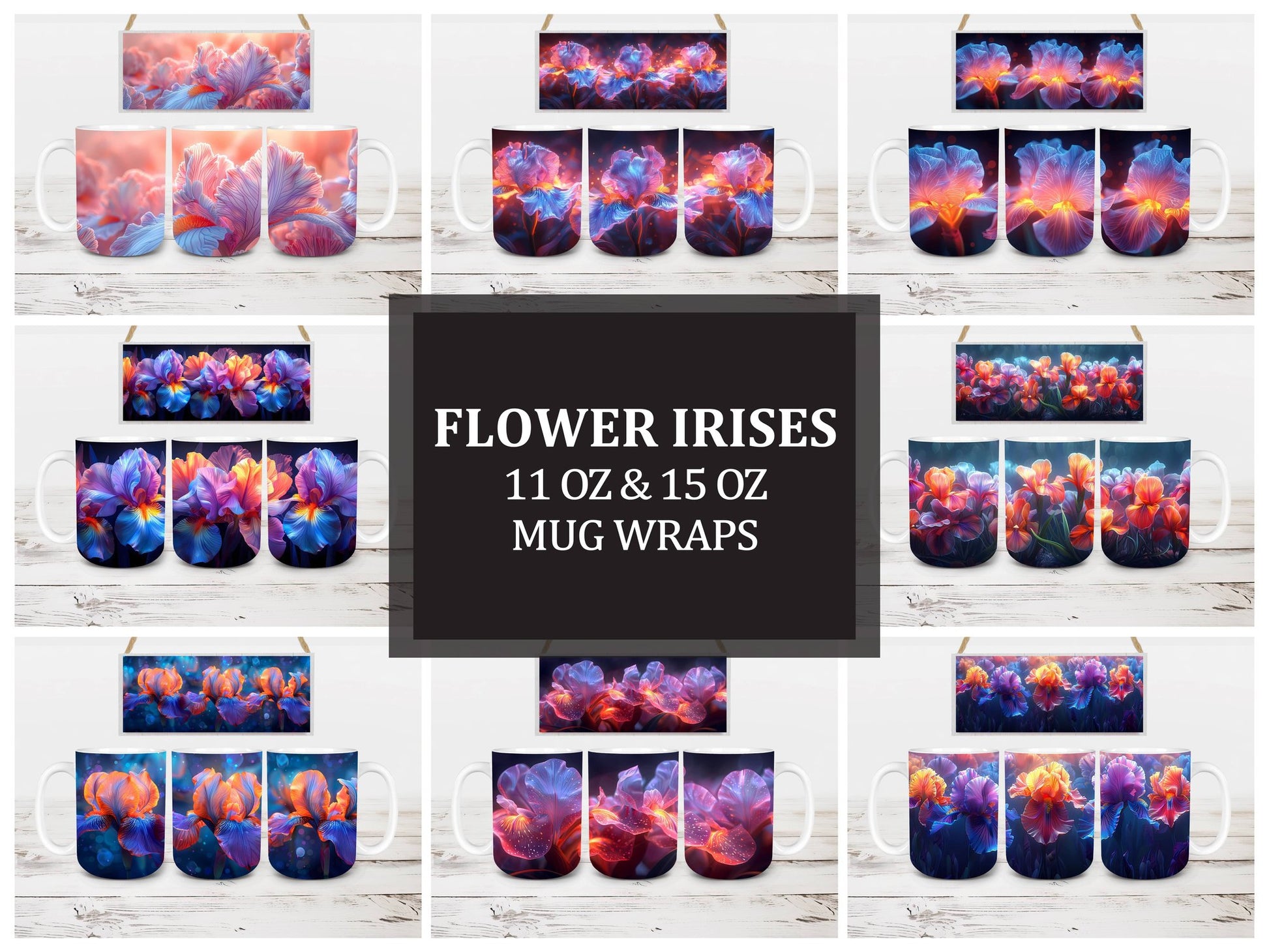 Flower Irises 8 Mug Wrap - CraftNest