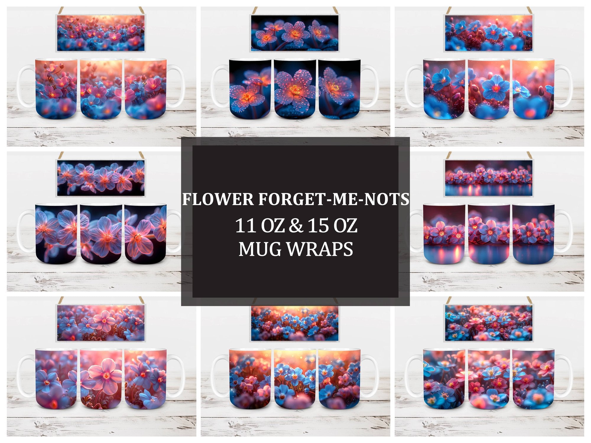 Flower Forget-Me-Nots 2 Mug Wrap - CraftNest