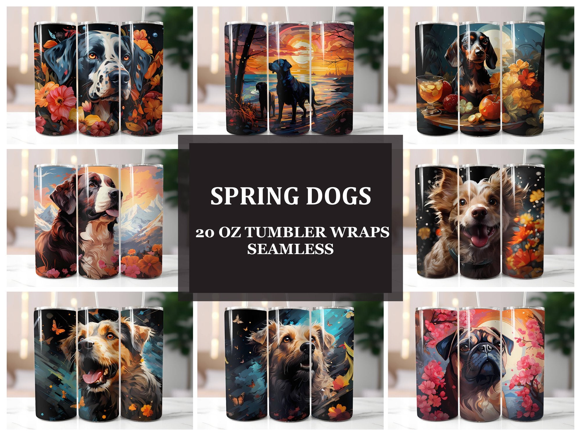 Spring Dogs 5 Tumbler Wrap - CraftNest