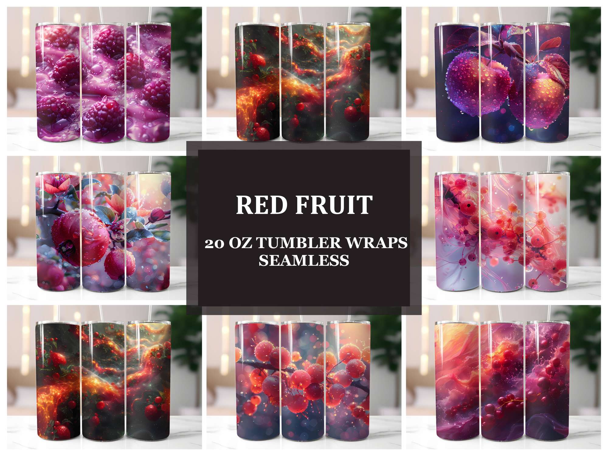 Red Fruit 6 Tumbler Wrap - CraftNest - Digital Crafting and Art