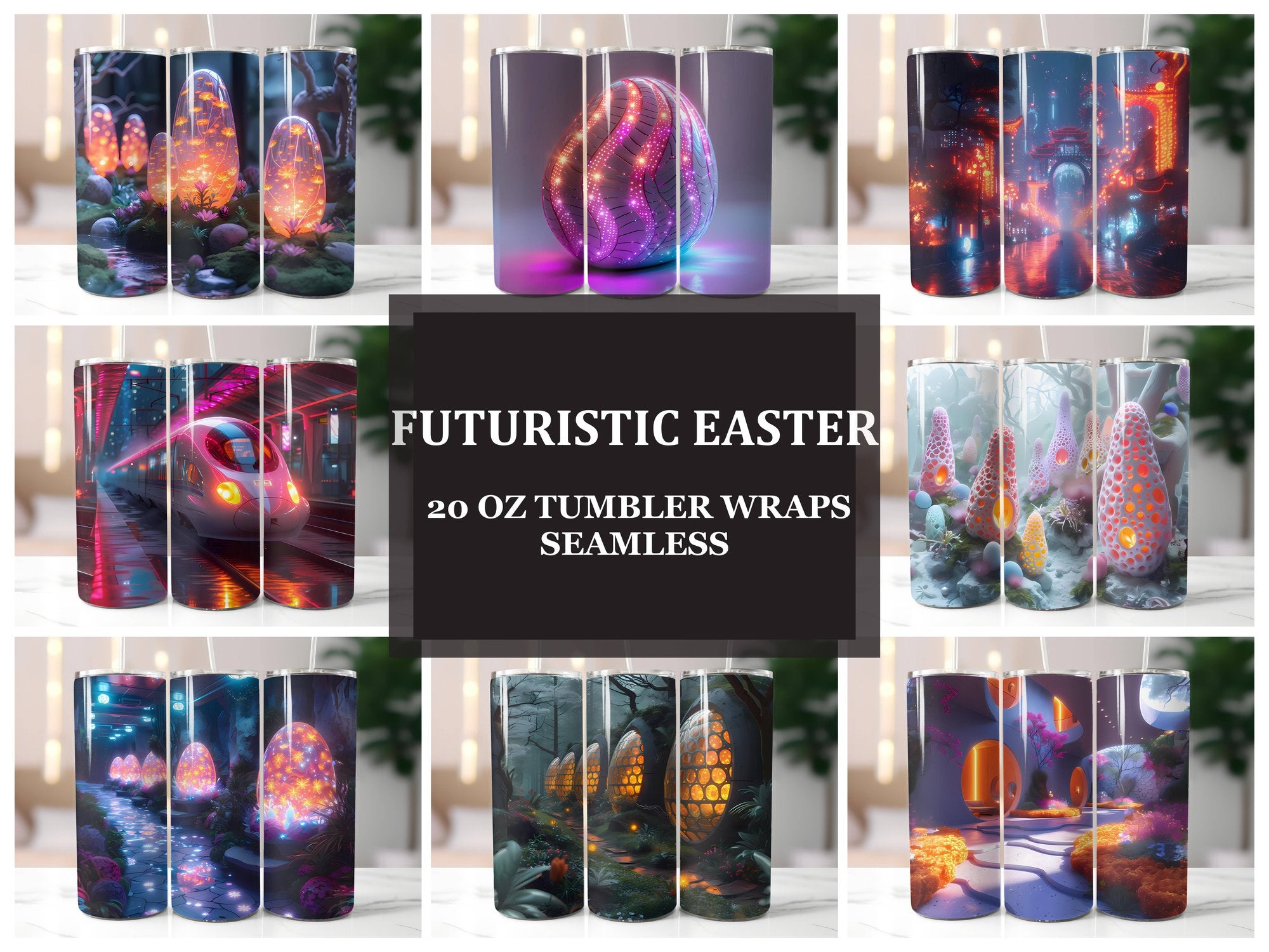 Futuristic Easter 2 Tumbler Wrap - CraftNest