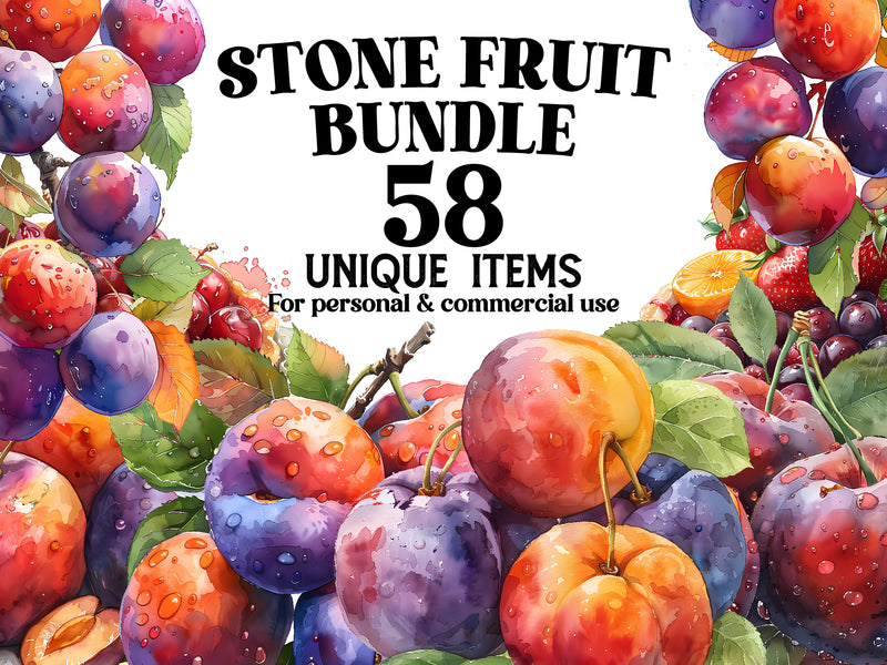 Stone Fruit Clipart - CraftNest - Digital Crafting and Art