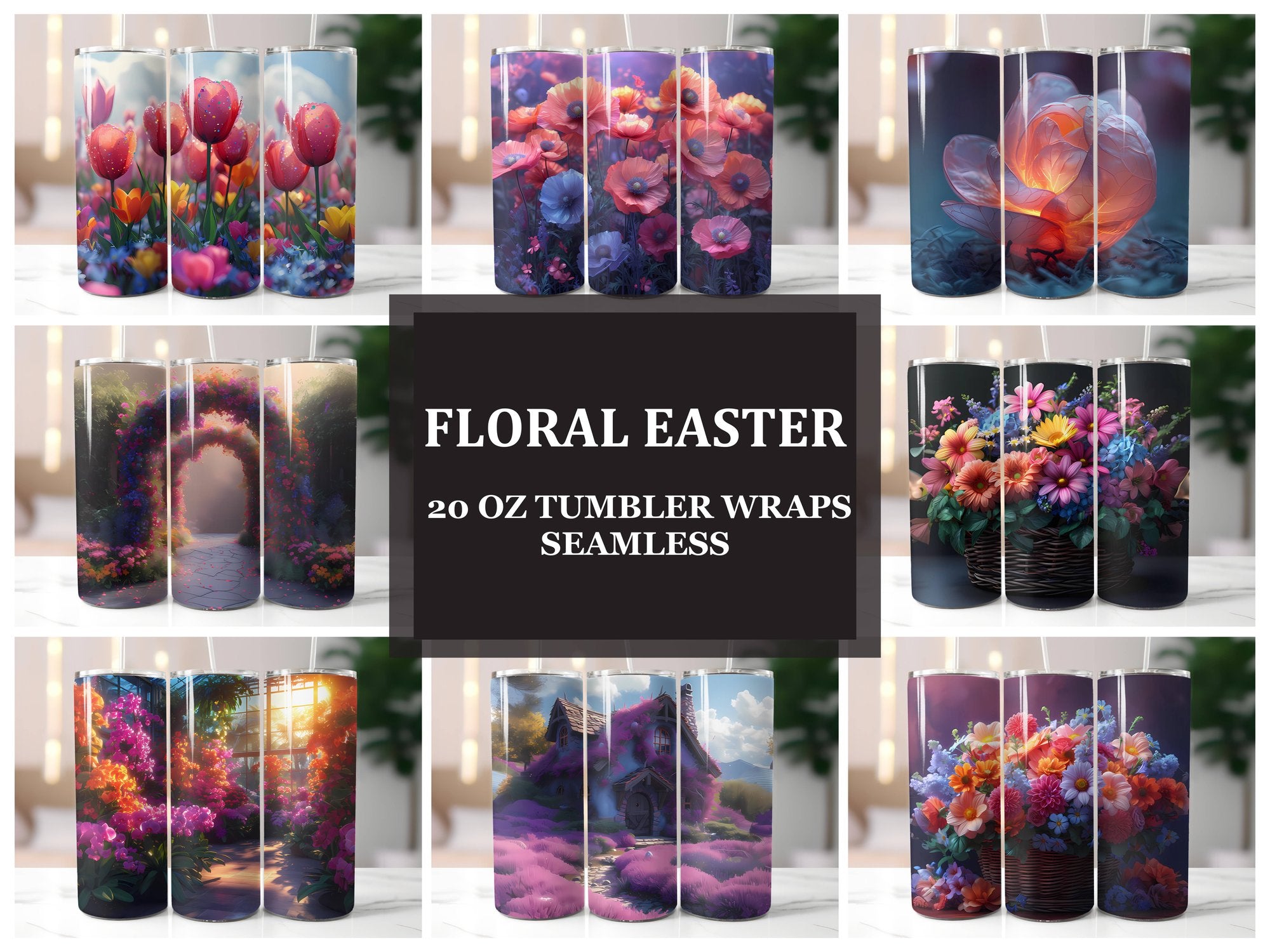 Floral Easter 2 Tumbler Wrap - CraftNest